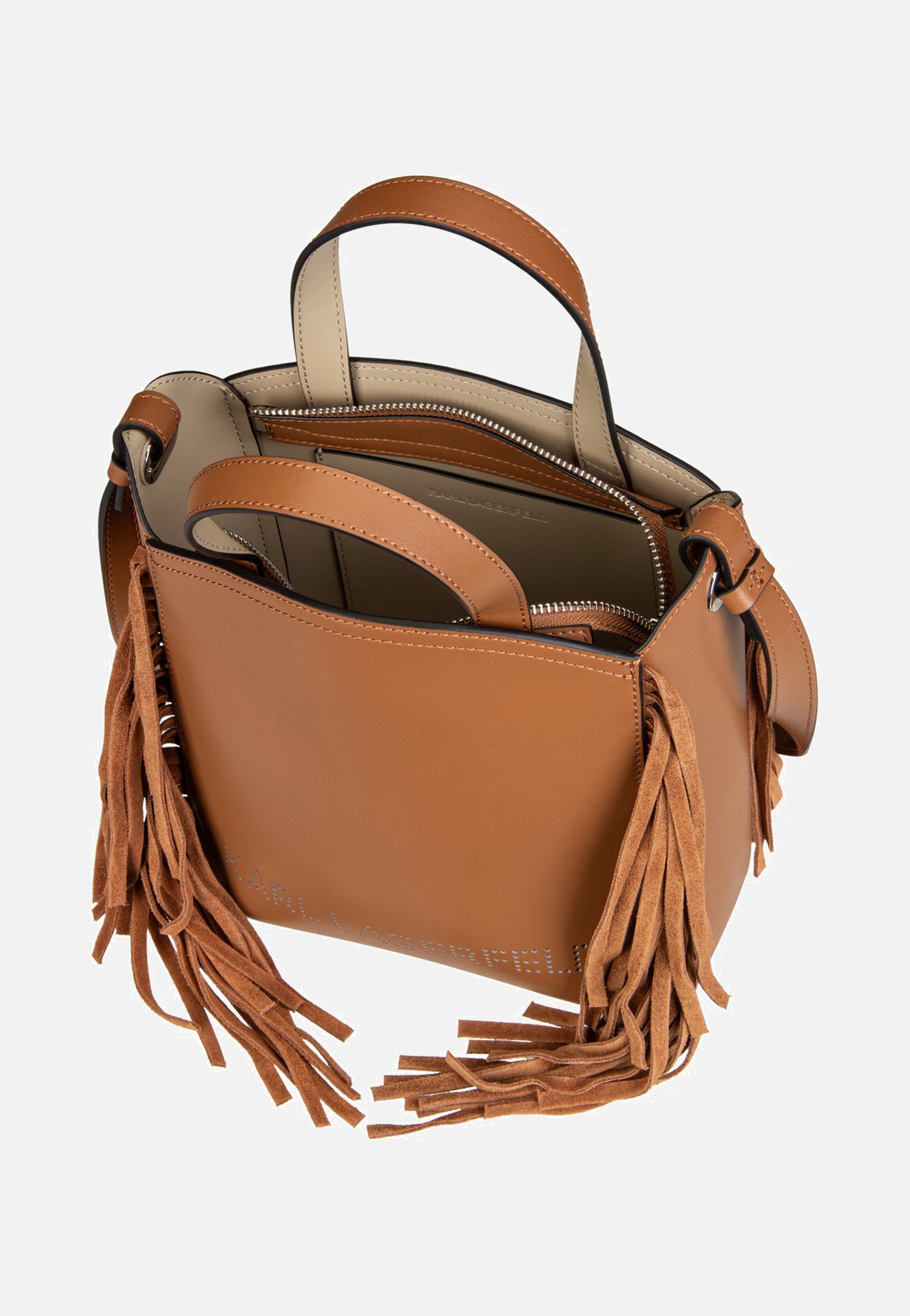 Karl Lagerfeld - K/Circle SM Zip Tote Fringes Dark Tan - Tote Bag | Women-Image