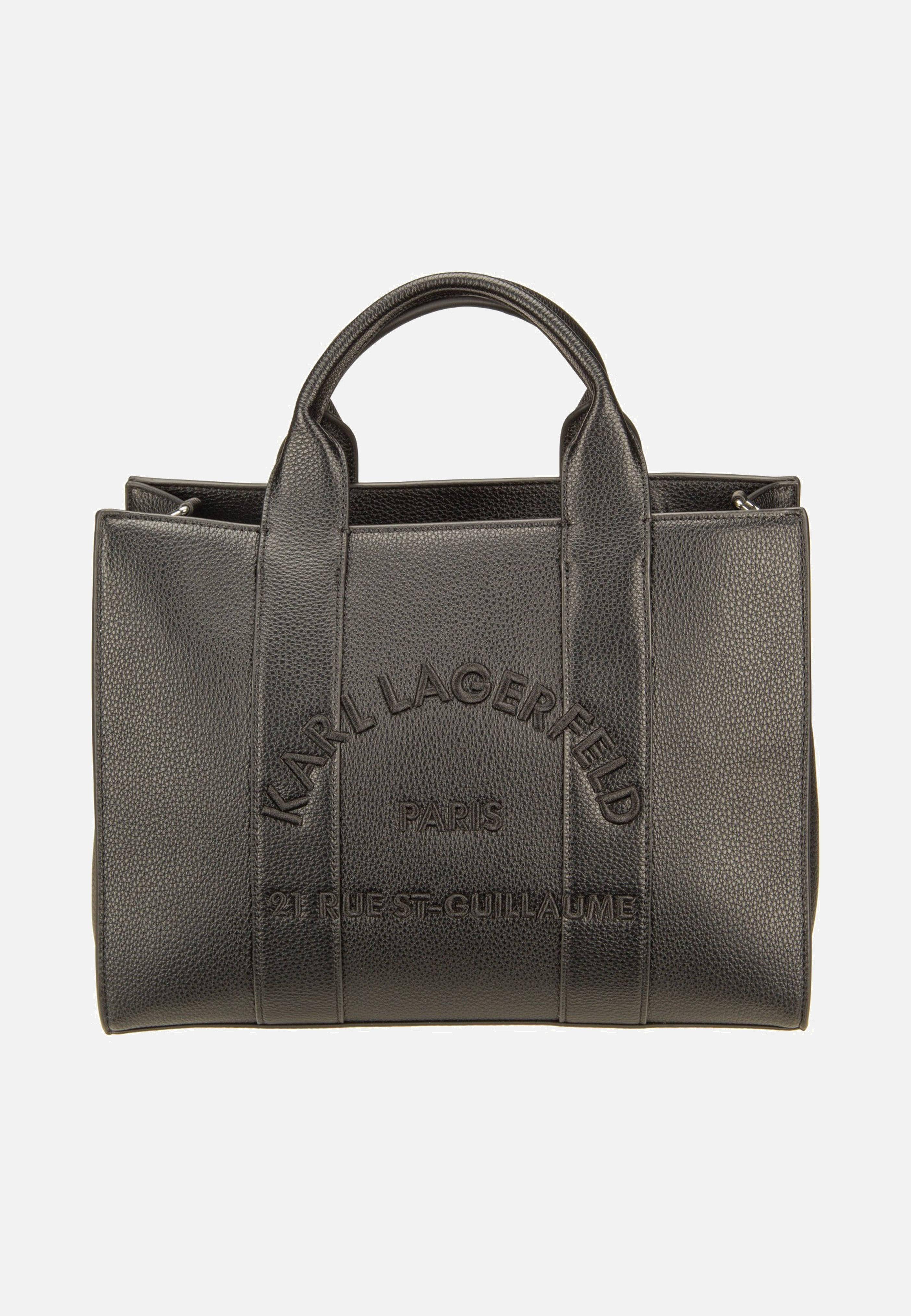 Karl Lagerfeld K/RSG MD Square Tote Peb Emb Black Tote Bag