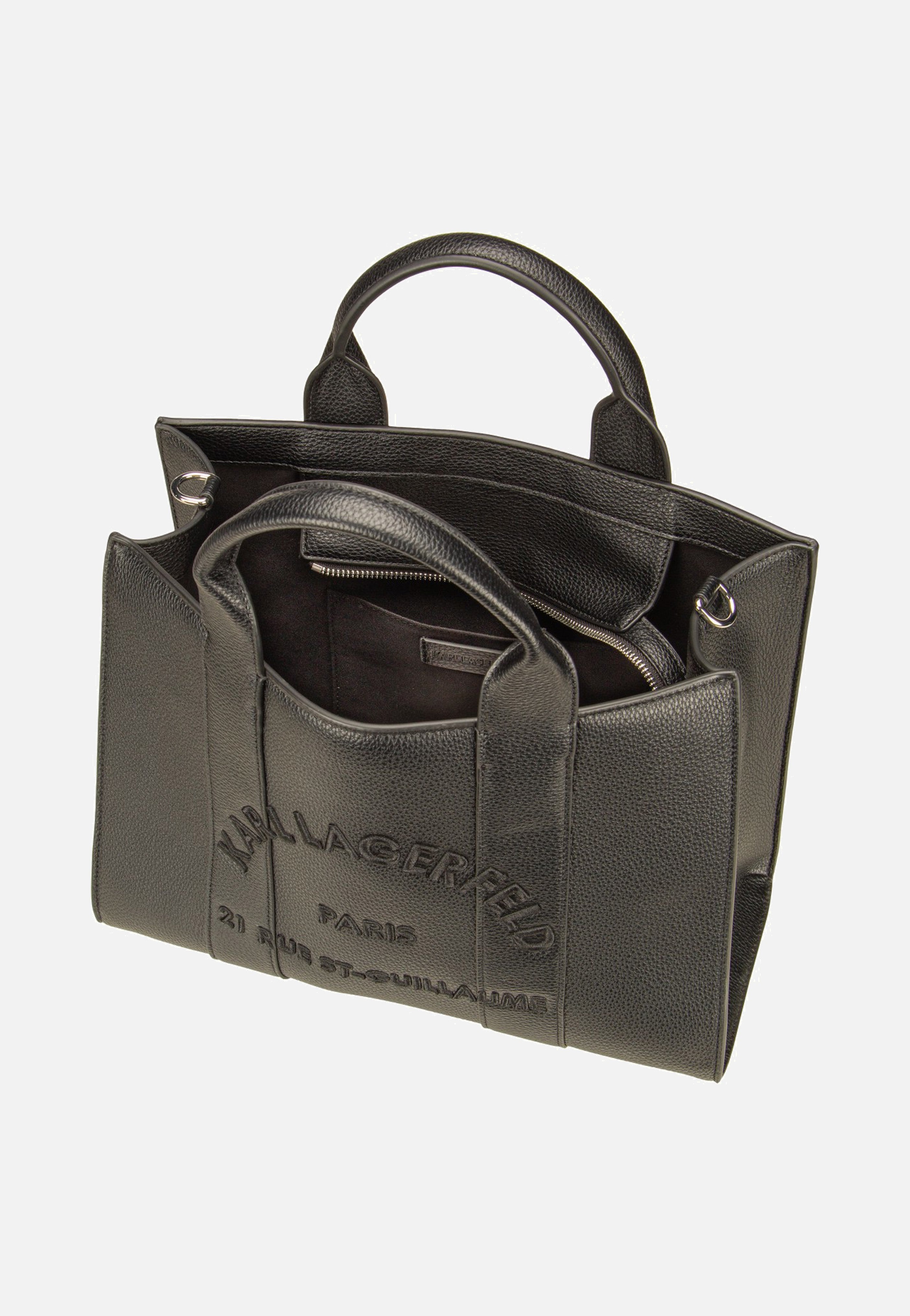 Karl Lagerfeld K/RSG MD Square Tote Peb Emb Black Tote Bag