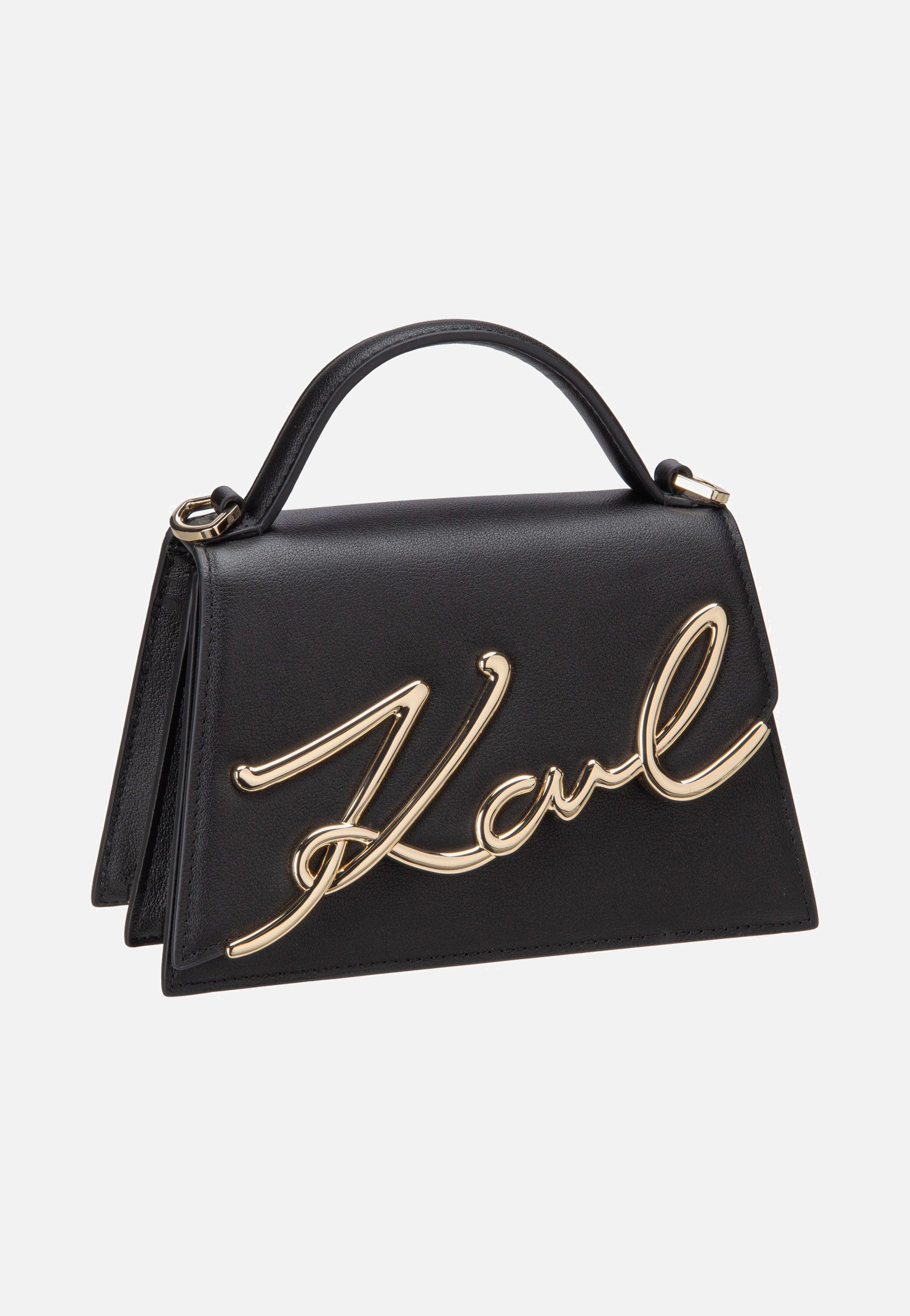 Karl Lagerfeld K/Signature 2.0 SM Black/Gold Handle Bag