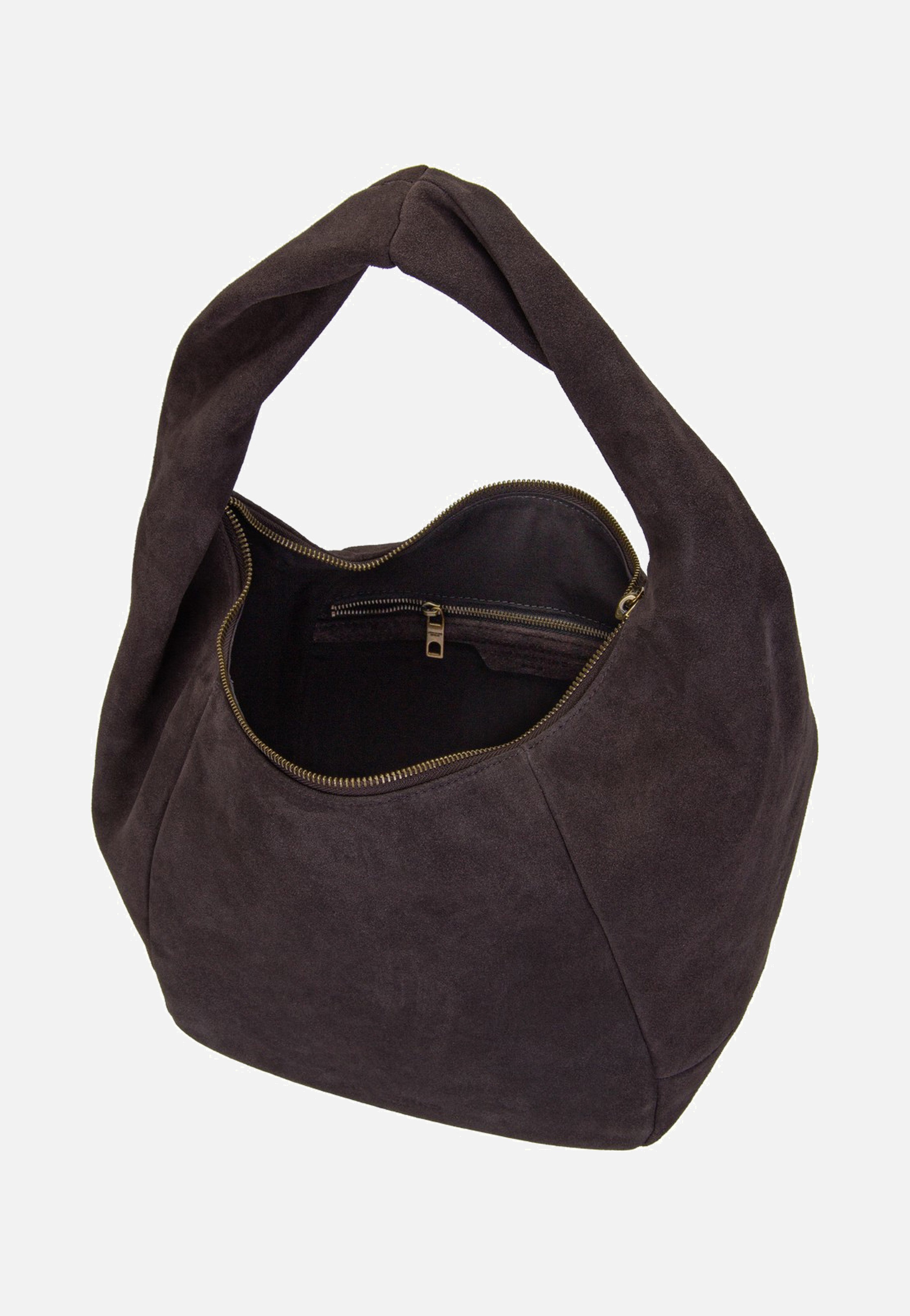 Liebeskind Berlin Farrah II Hobo M Hydro Suede Deep Soil Hobo Bag