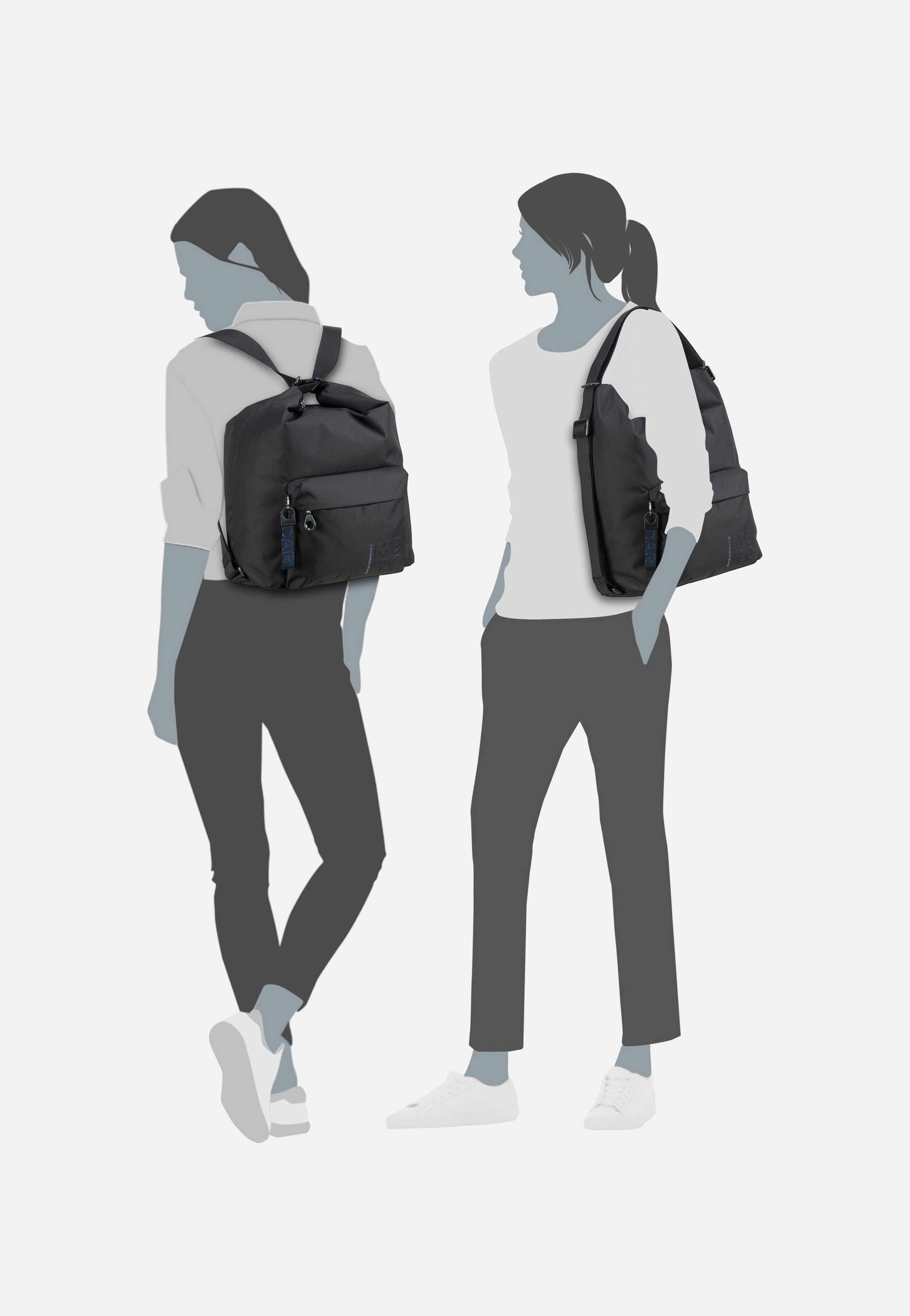 Mandarina Duck MD20 Hobo QMT09 Black Backpack