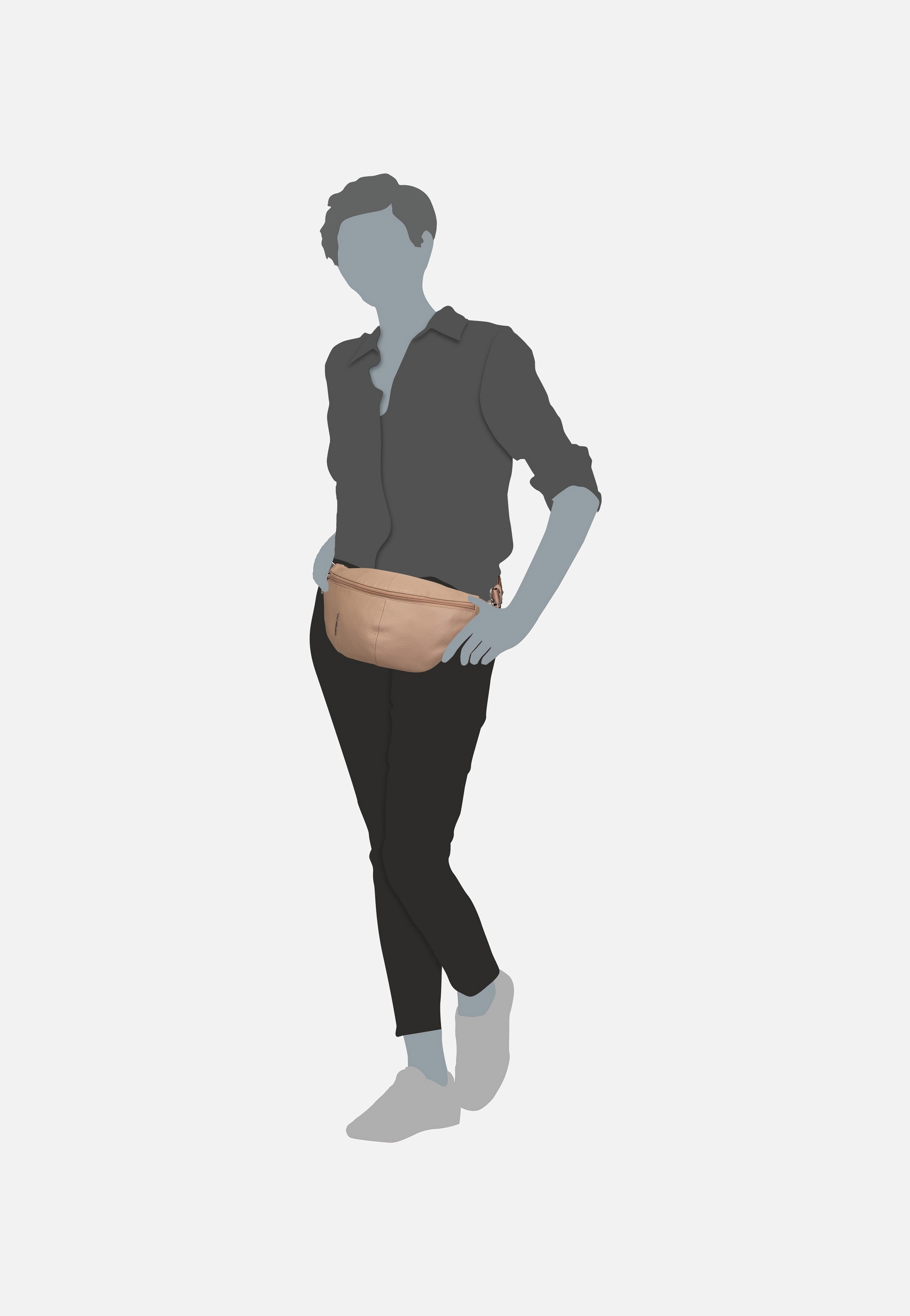 Mandarina Duck - Mellow Leather Bum Bag FZT73 Warm Taupe - Fanny Pack | Women-Image