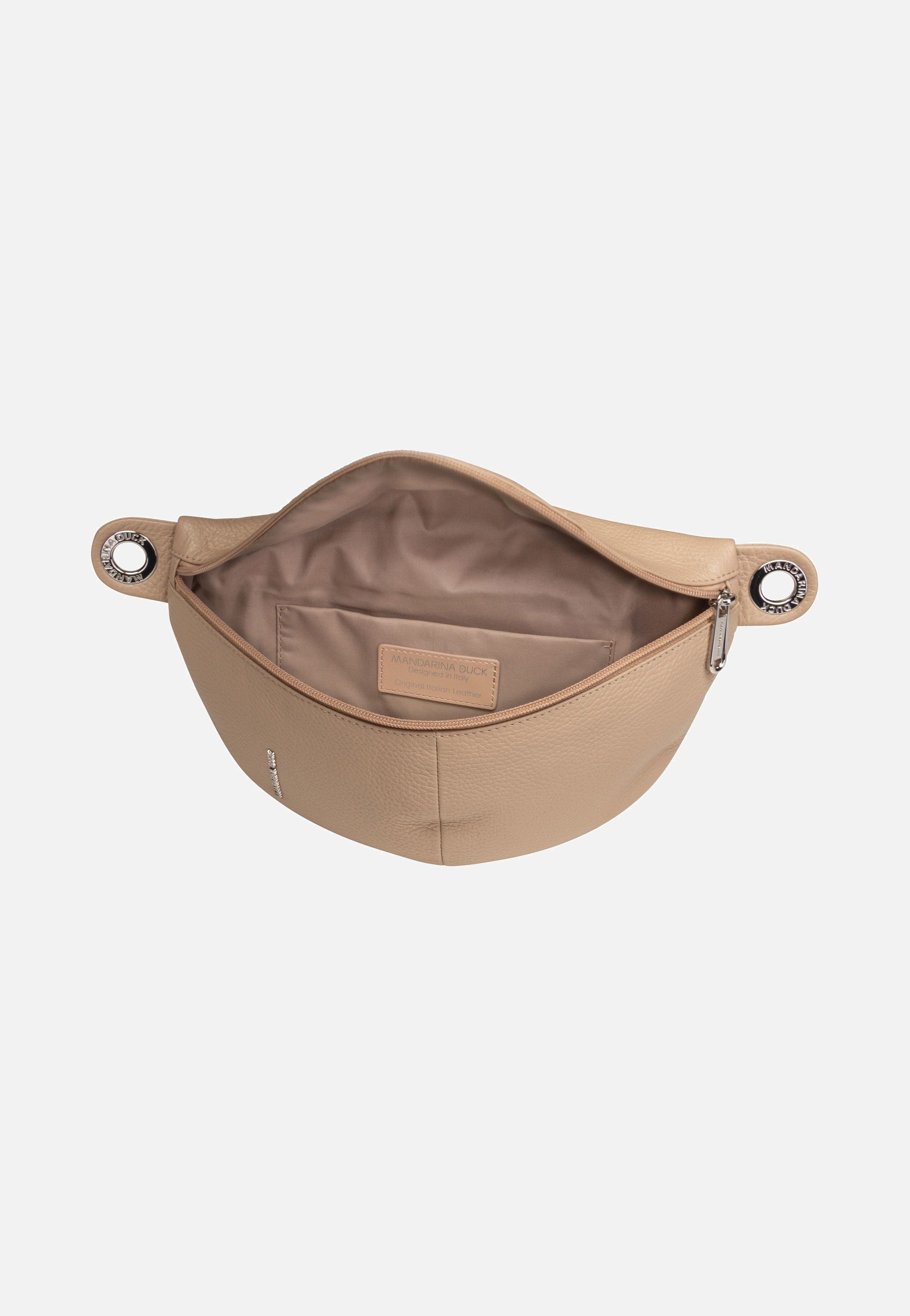 Mandarina Duck Mellow Leather Bum Bag FZT73 Warm Taupe Fanny Pack