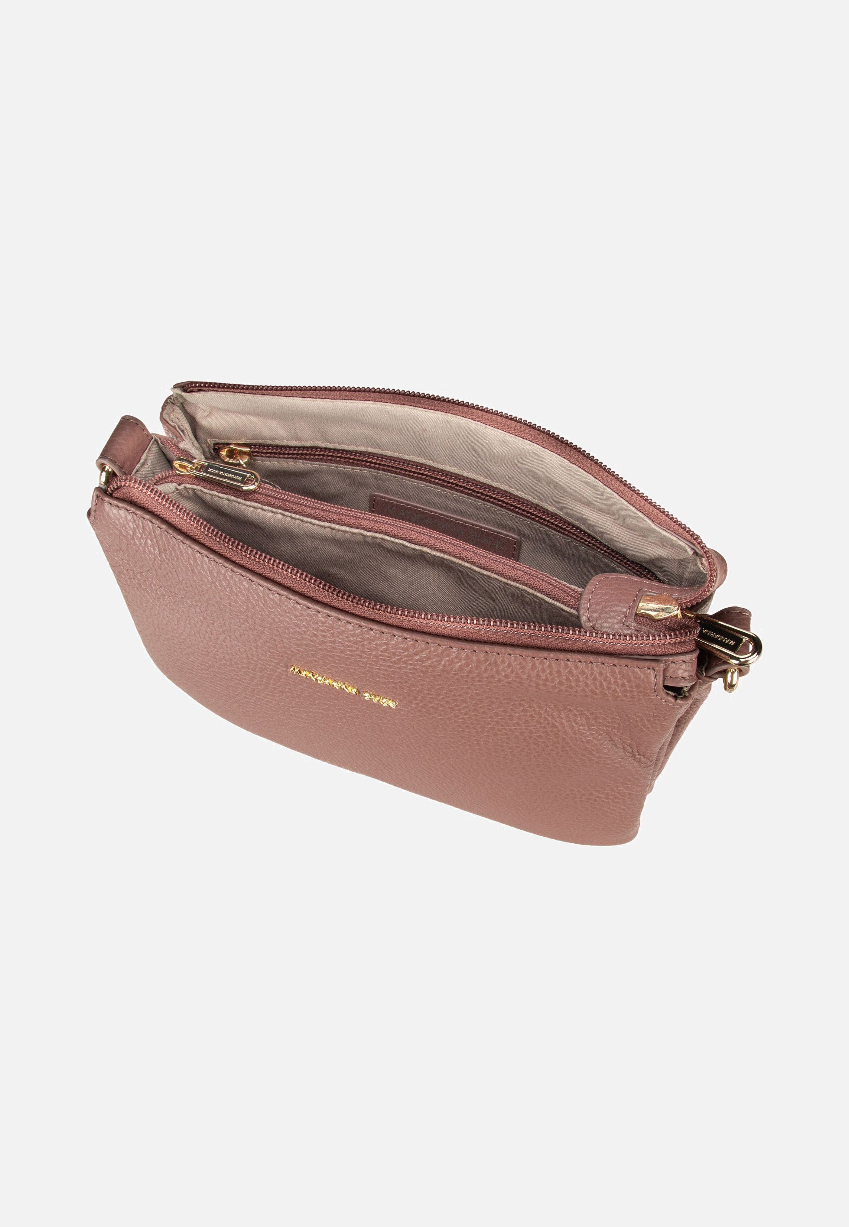 Mandarina Duck Mellow Leather Pochette FZT82 Balsamic Crossbody Bag