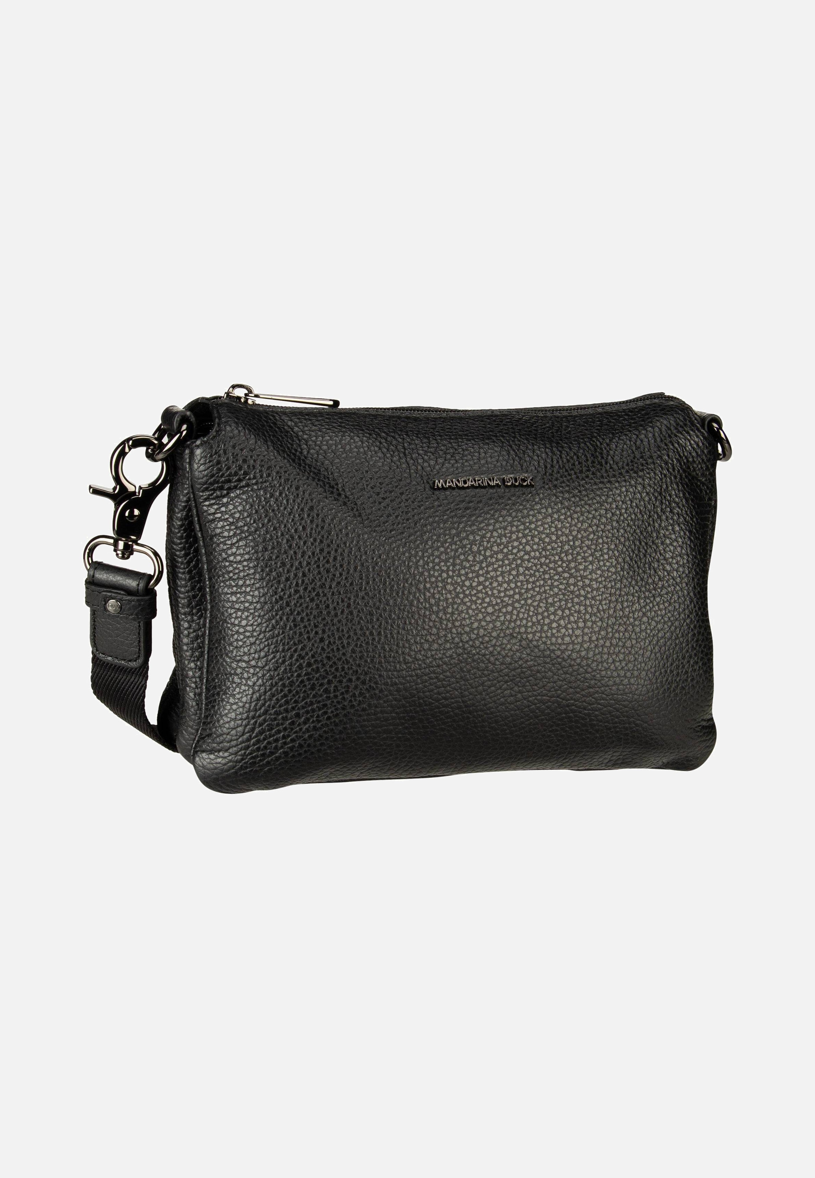 Mandarina Duck Mellow Leather Pochette FZT82 Nero Crossbody Bag