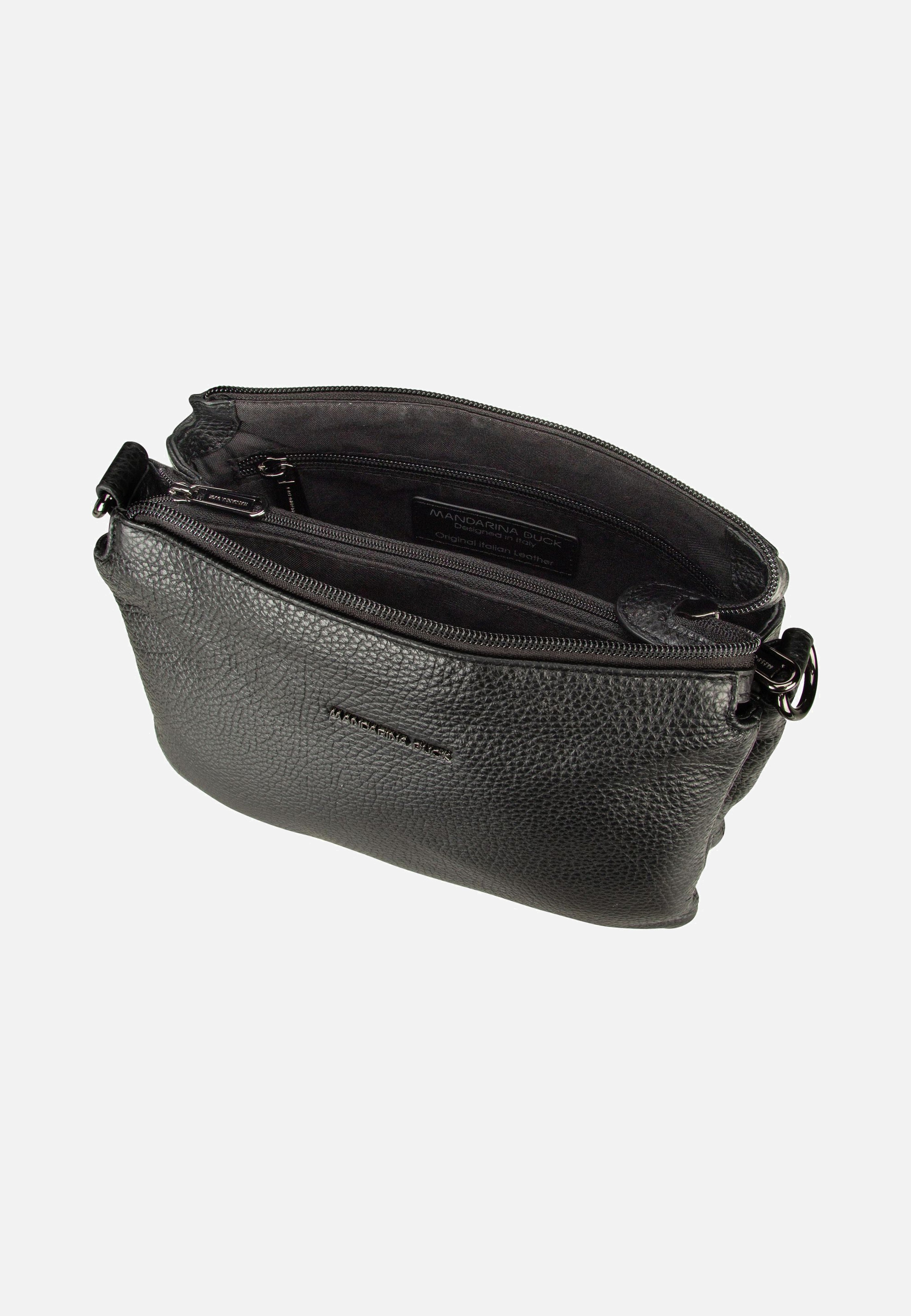 Mandarina Duck Mellow Leather Pochette FZT82 Nero Crossbody Bag