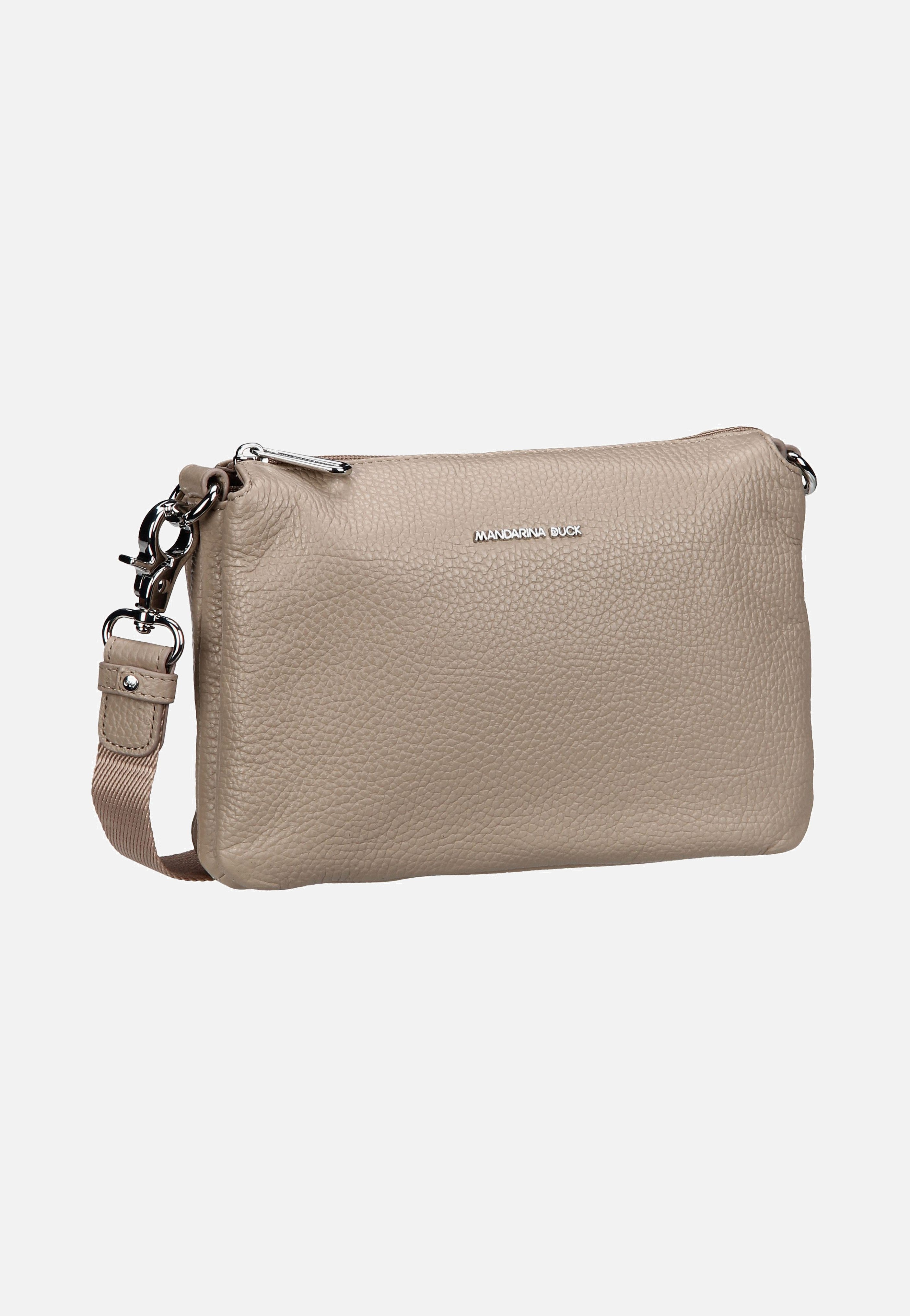 Mandarina Duck Mellow Leather Pochette FZT82 Warm Taupe Crossbody Bag