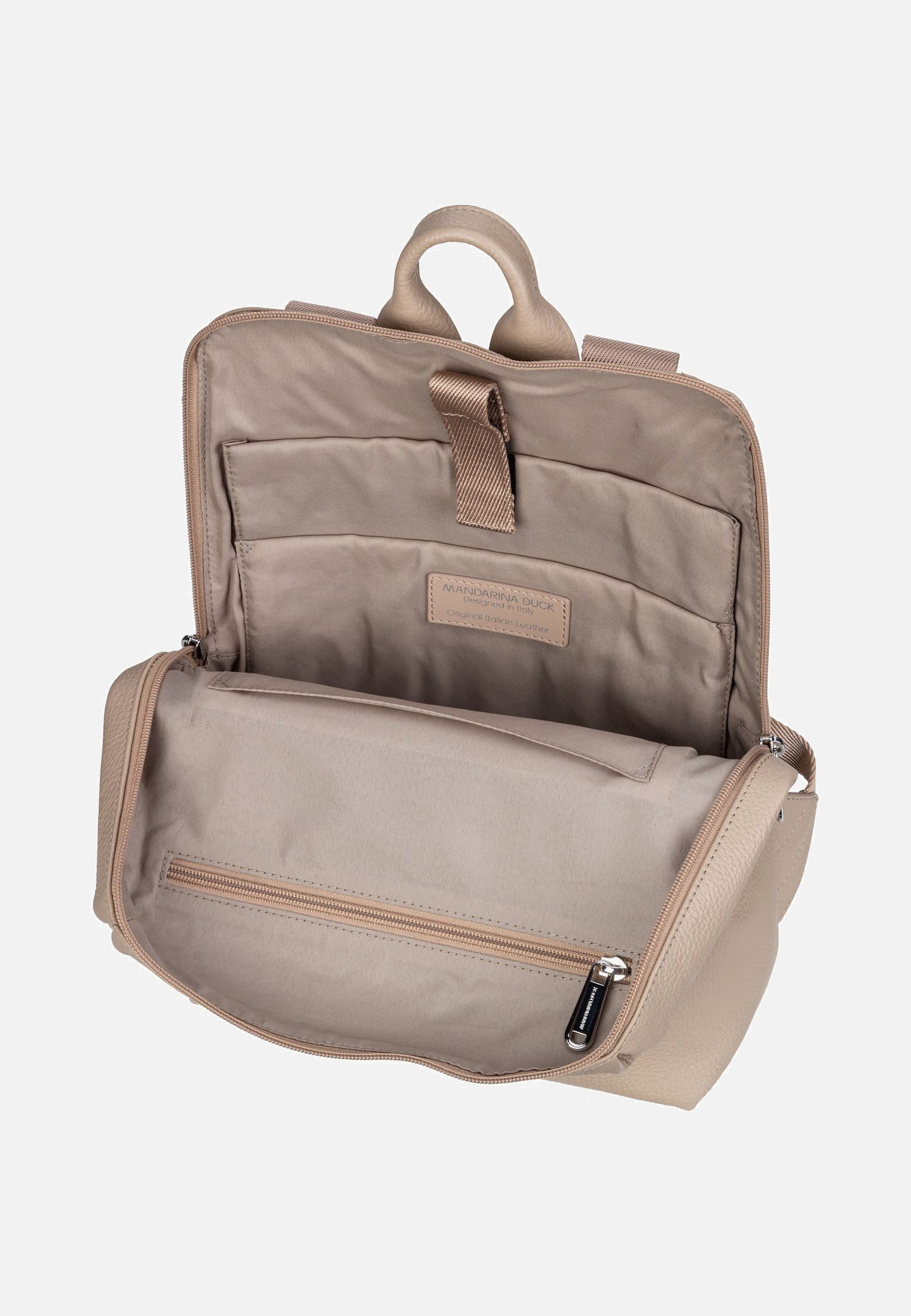 Mandarina Duck - Mellow Leather Squared FZT38 Warm Taupe - Backpack | Women-Image