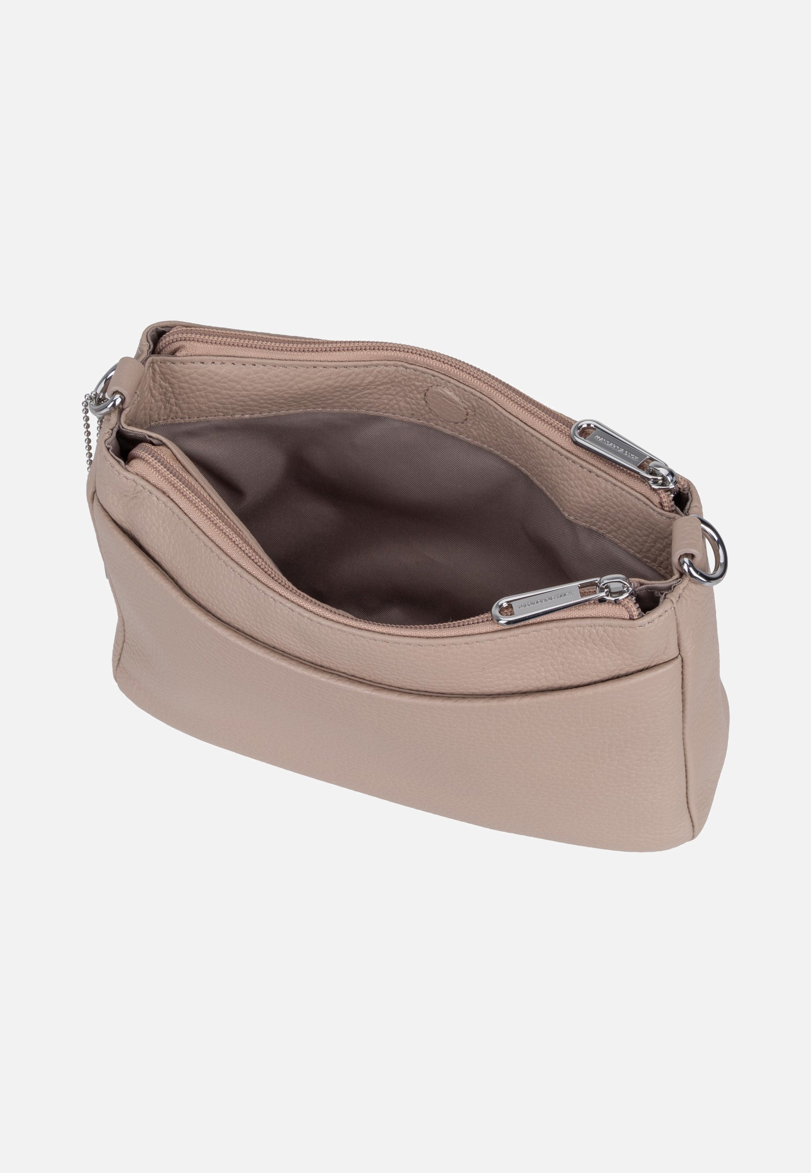 Mandarina Duck Mellow Leather Double Zipped FZTA8 Warm Taupe Evening Bag