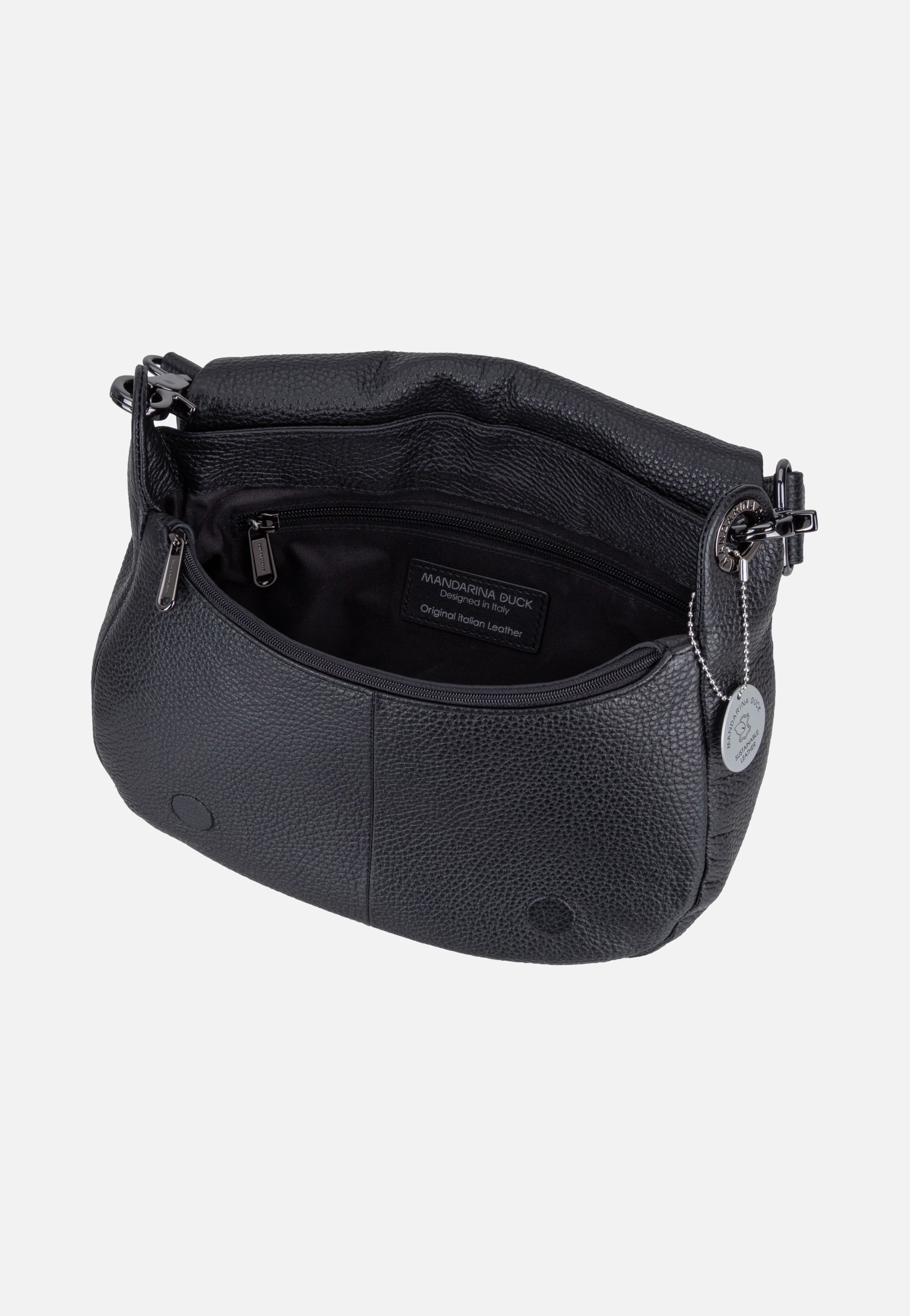 Mandarina Duck Mellow Leather Soft Hunting FZTA9 Nero Shoulder Bag