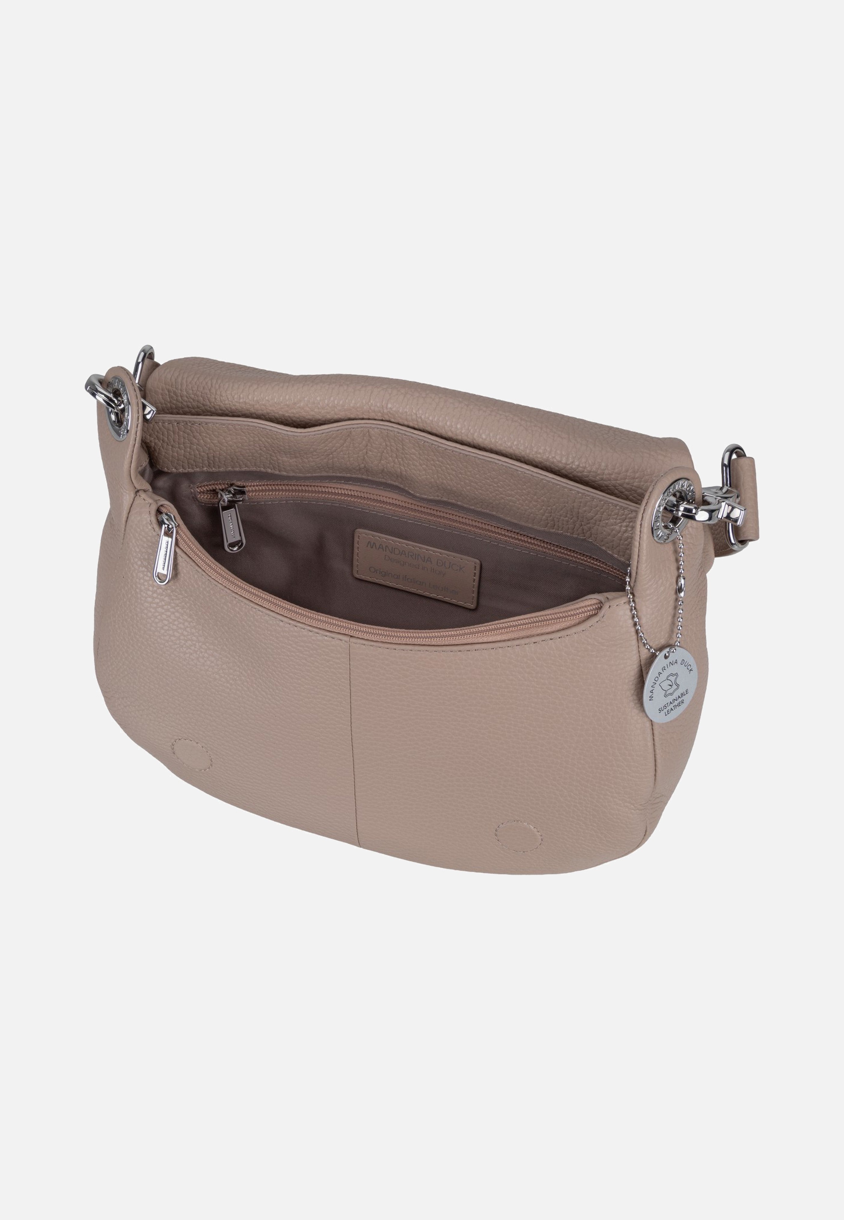 Mandarina Duck Mellow Leather Soft Hunting FZTA9 Warm Taupe Shoulder Bag