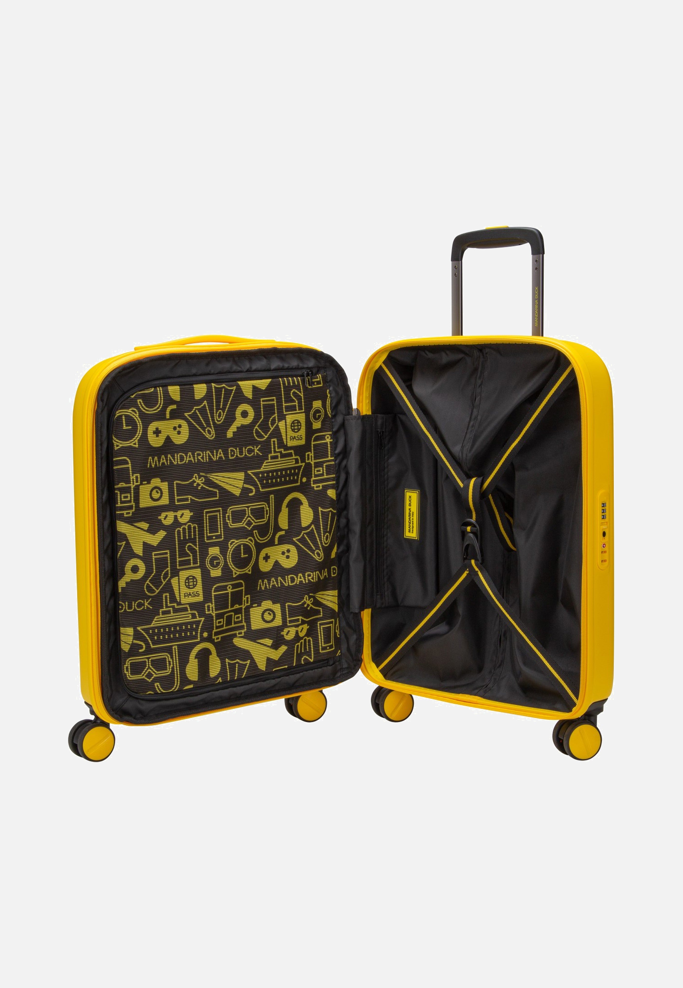 Mandarina Duck Logoduck + Cabin Exp SZV24 Duck Yellow Suitcase