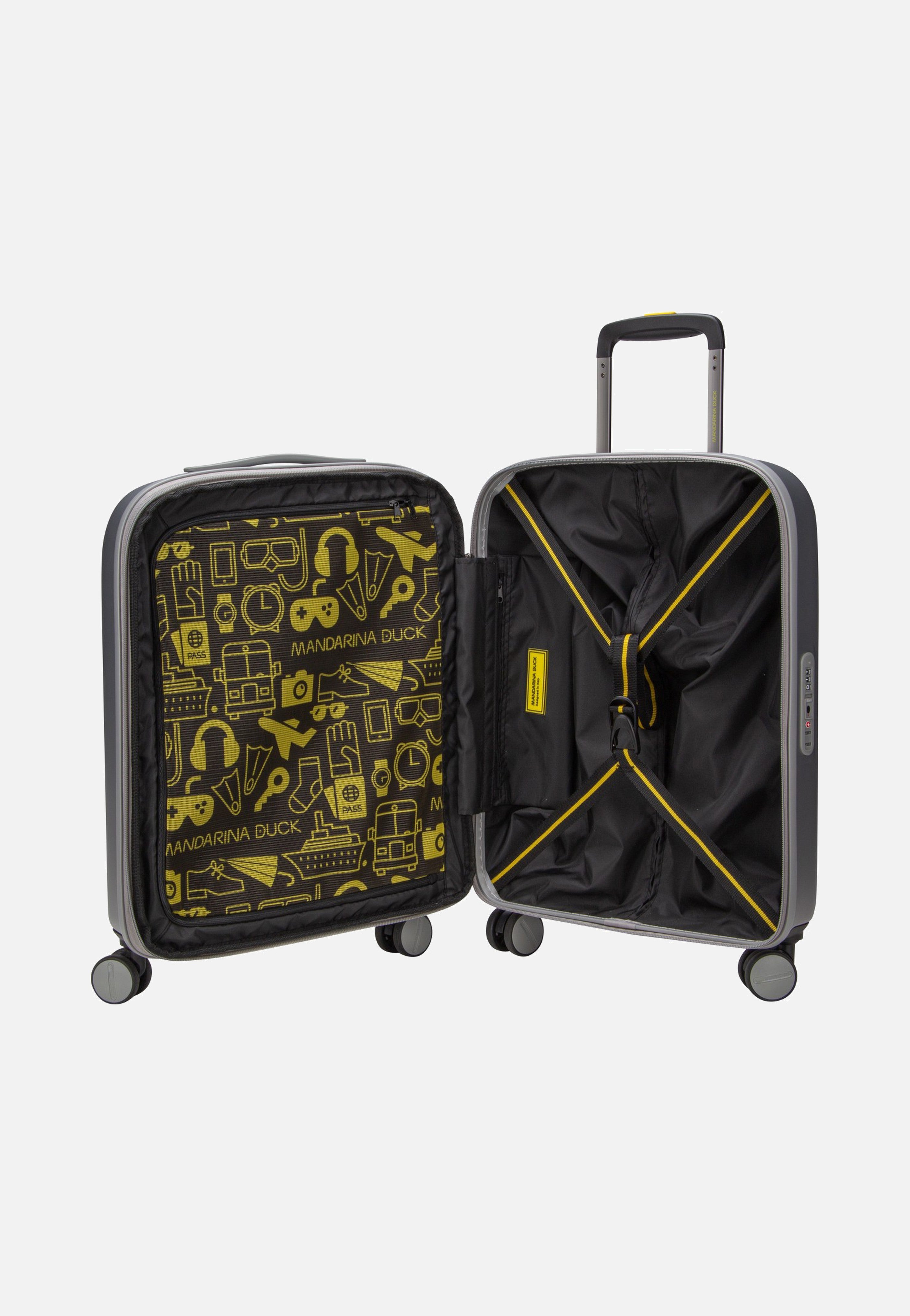 Mandarina Duck Logoduck + Cabin Exp SZV24 Silver Suitcase