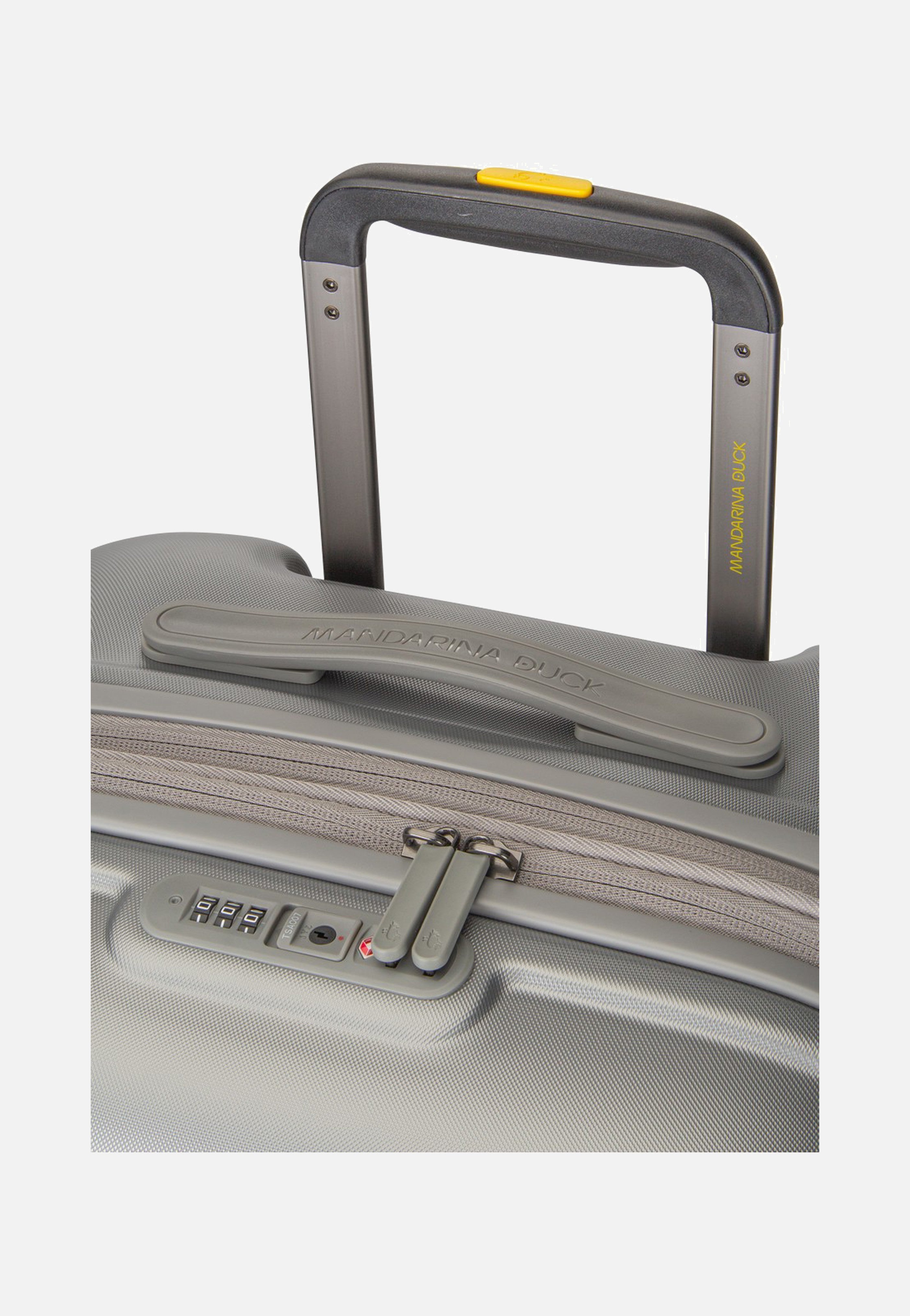 Mandarina Duck Logoduck + Trolley Medium Exp Silver Suitcase