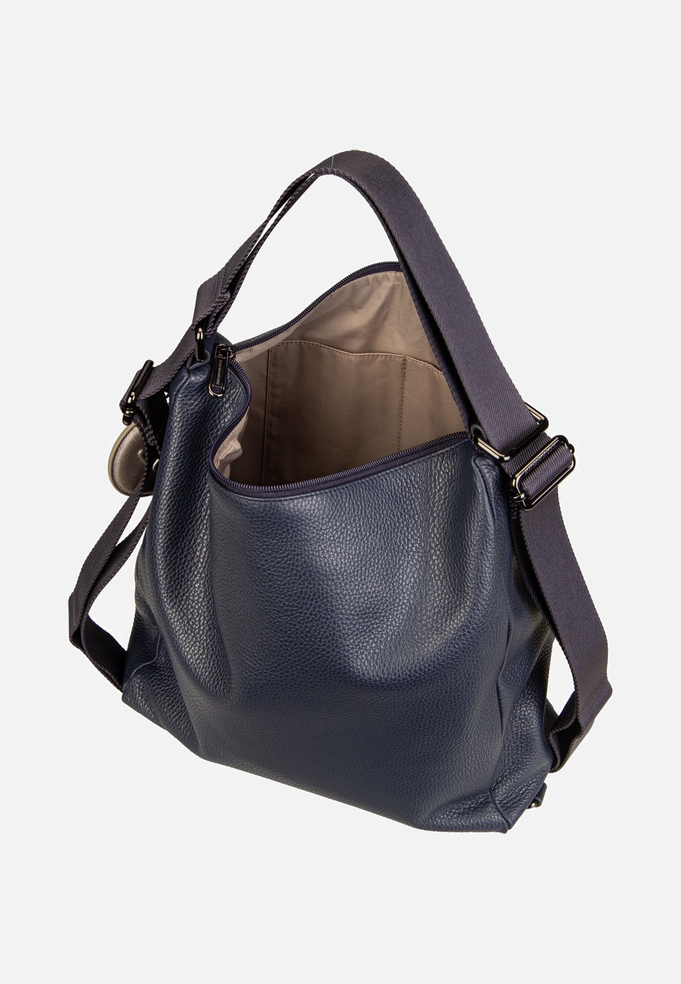 Mandarina Duck Mellow Leather Hobo FZT72 Dress Blue Backpack