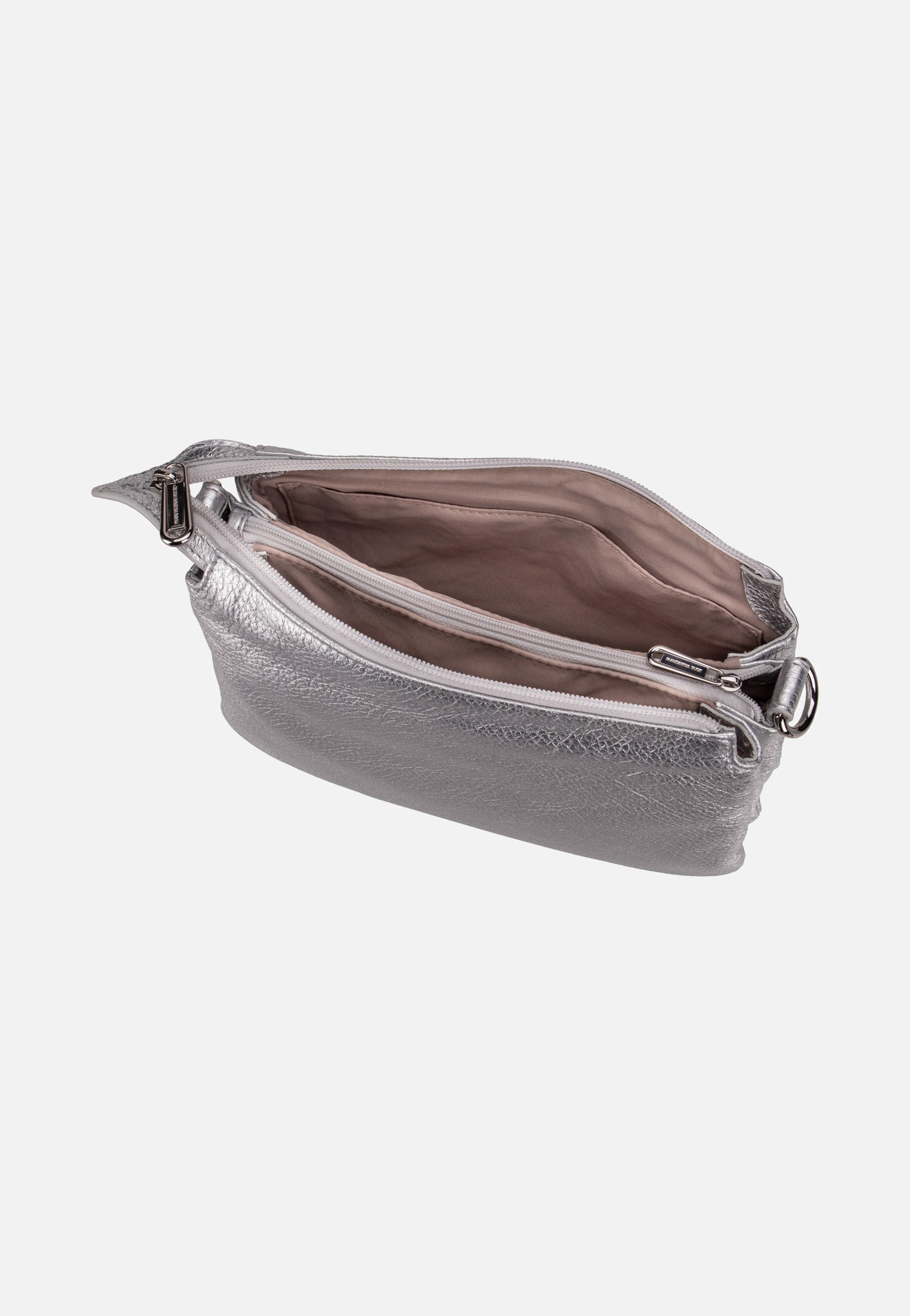 Mandarina Duck Mellow Metal Triple Pochette OYT82 Silver Crossbody Bag