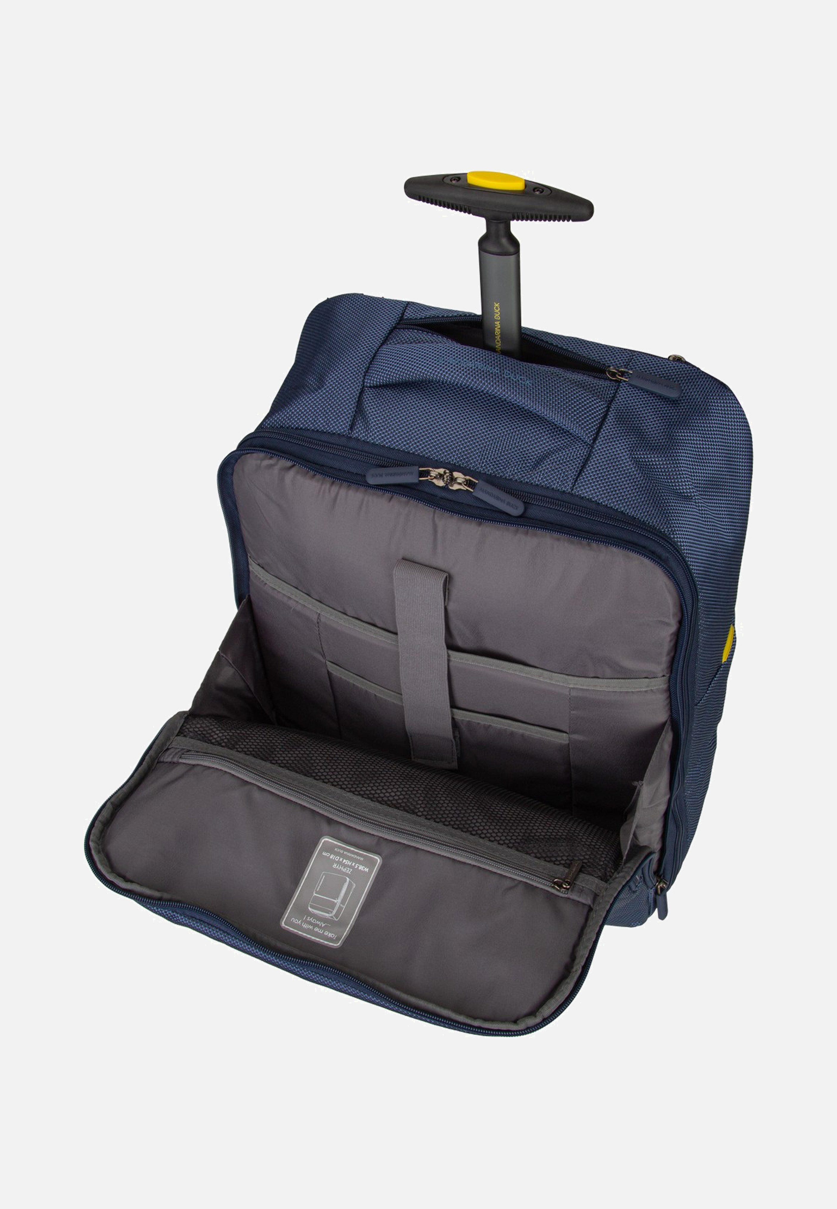 Mandarina Duck - Zephyr Trolley OTV06 Dress Blue - Backpack Trolley | Neutral-Image