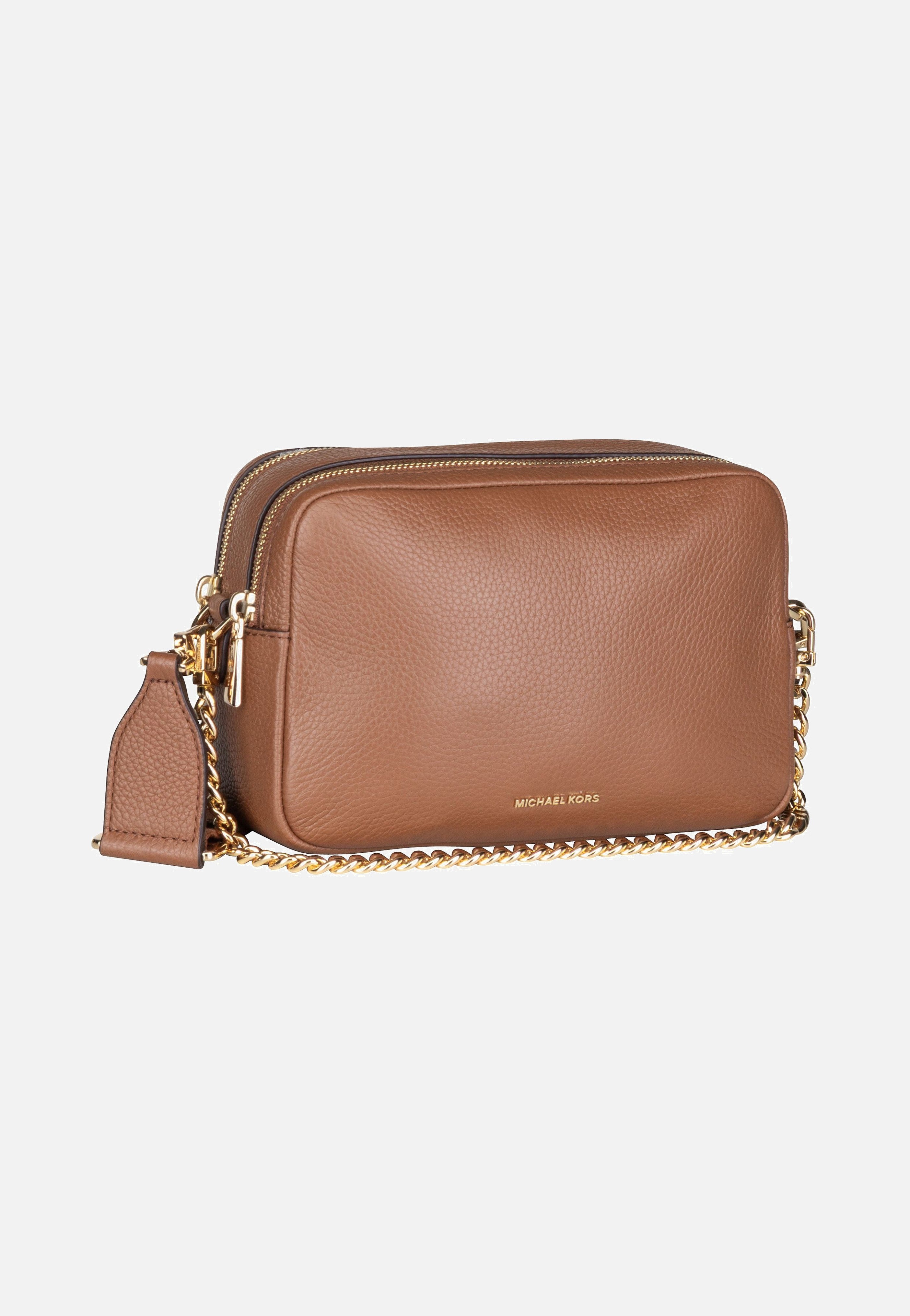 Michael Kors Bryant Medium Double Zip Chain Camera Pebble Luggage