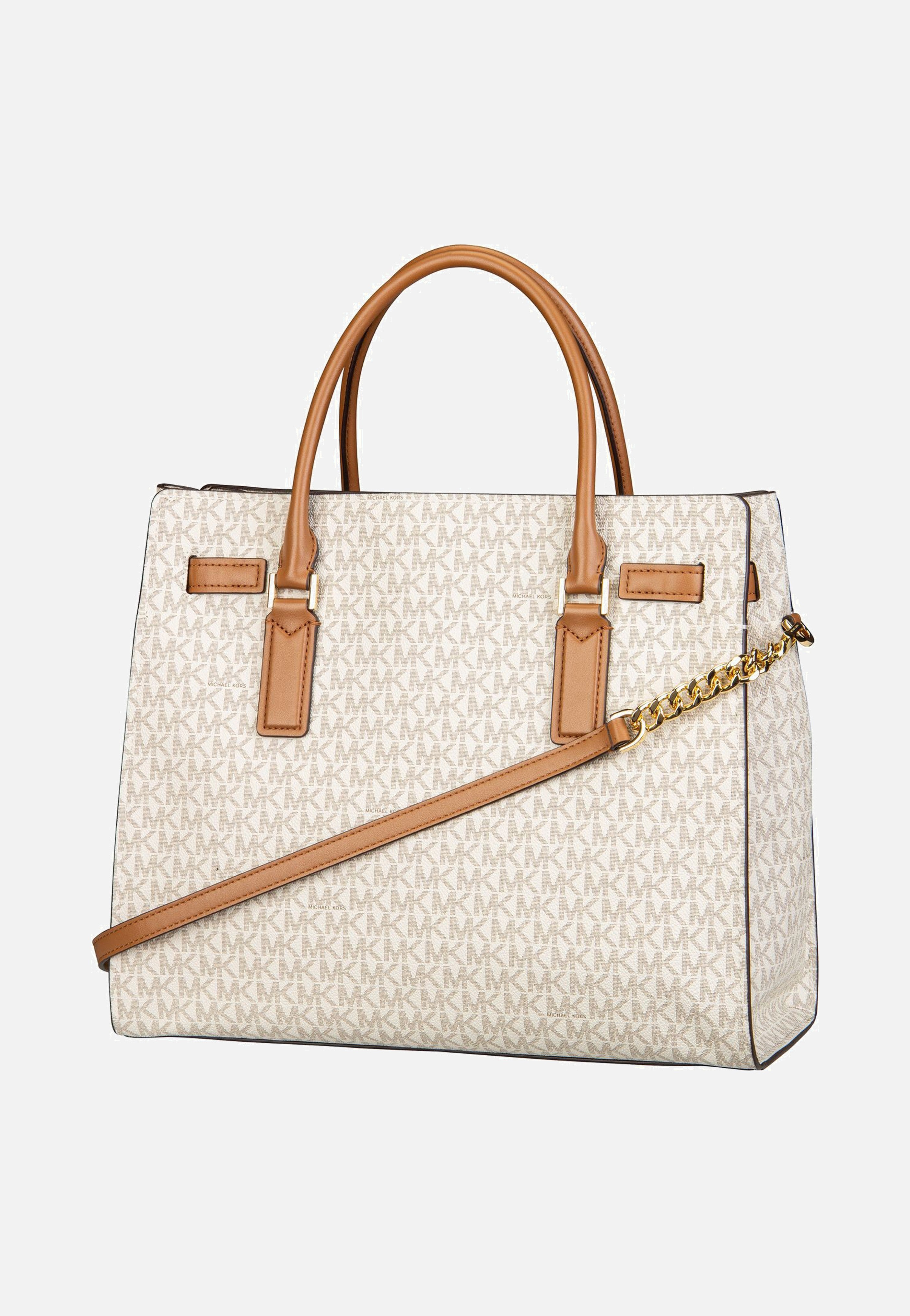Michael Kors - Hamilton LG Satchel MK SIG Vanilla/Acorn - Shopper | Women-Image