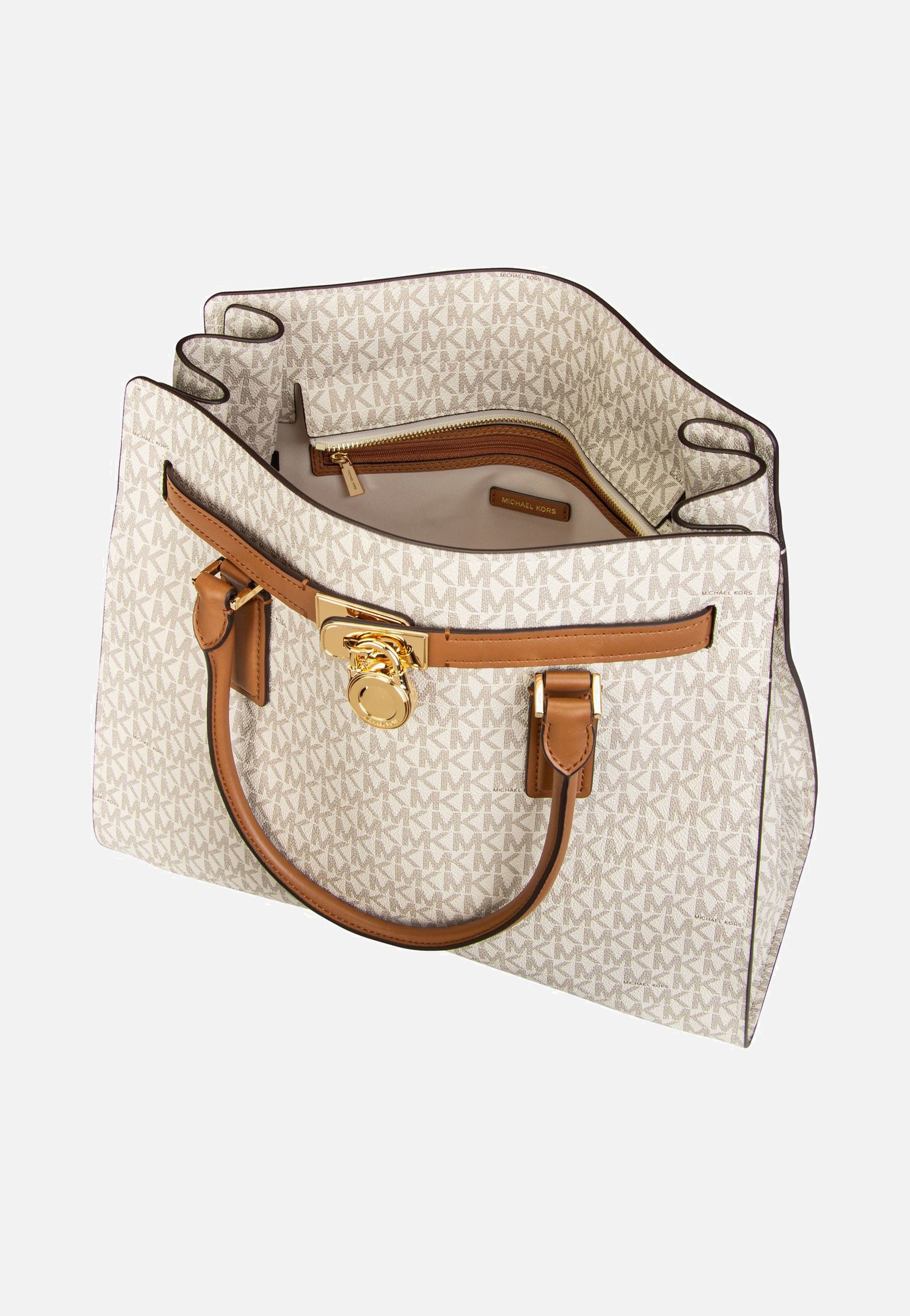 Michael Kors - Hamilton LG Satchel MK SIG Vanilla/Acorn - Shopper | Women-Image