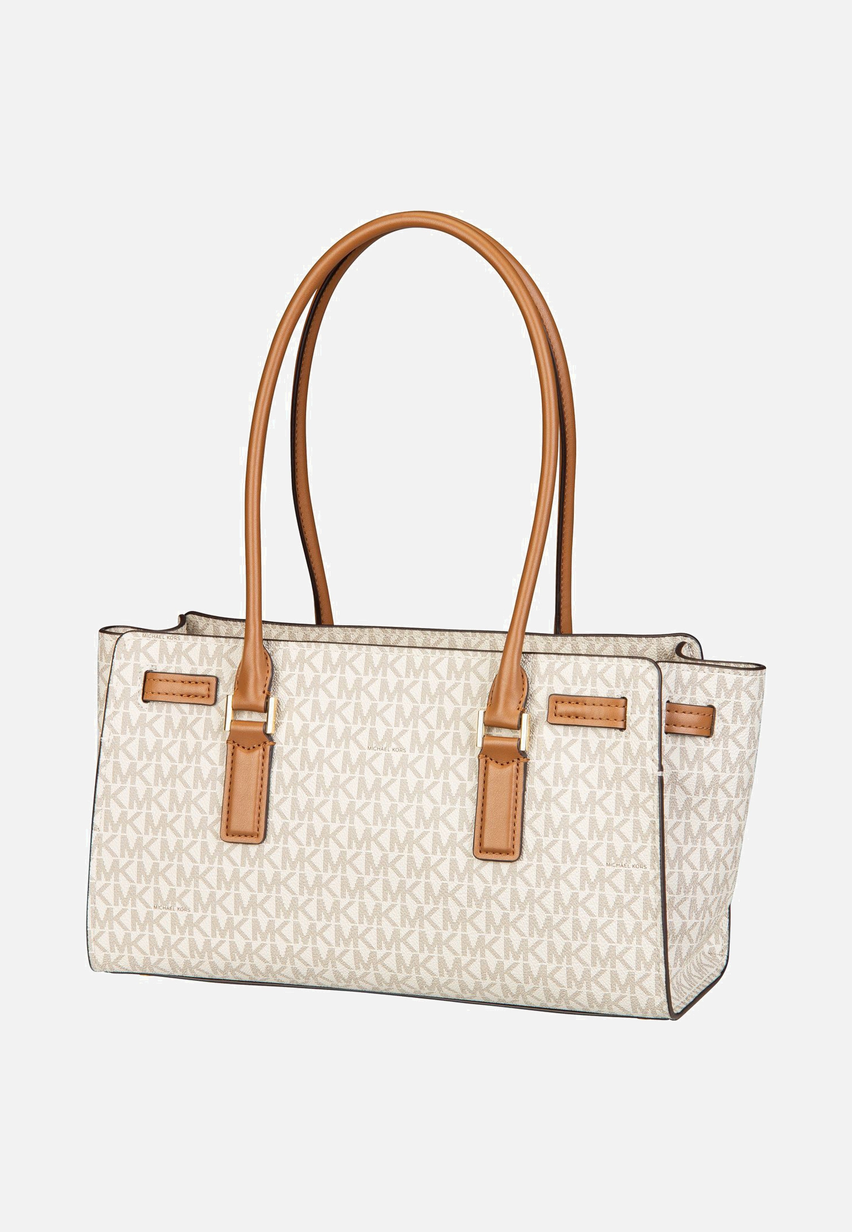 Michael Kors Hamilton SM EW Shoulder Tote MK SIG Vanilla/Acorn Shoulder Bag