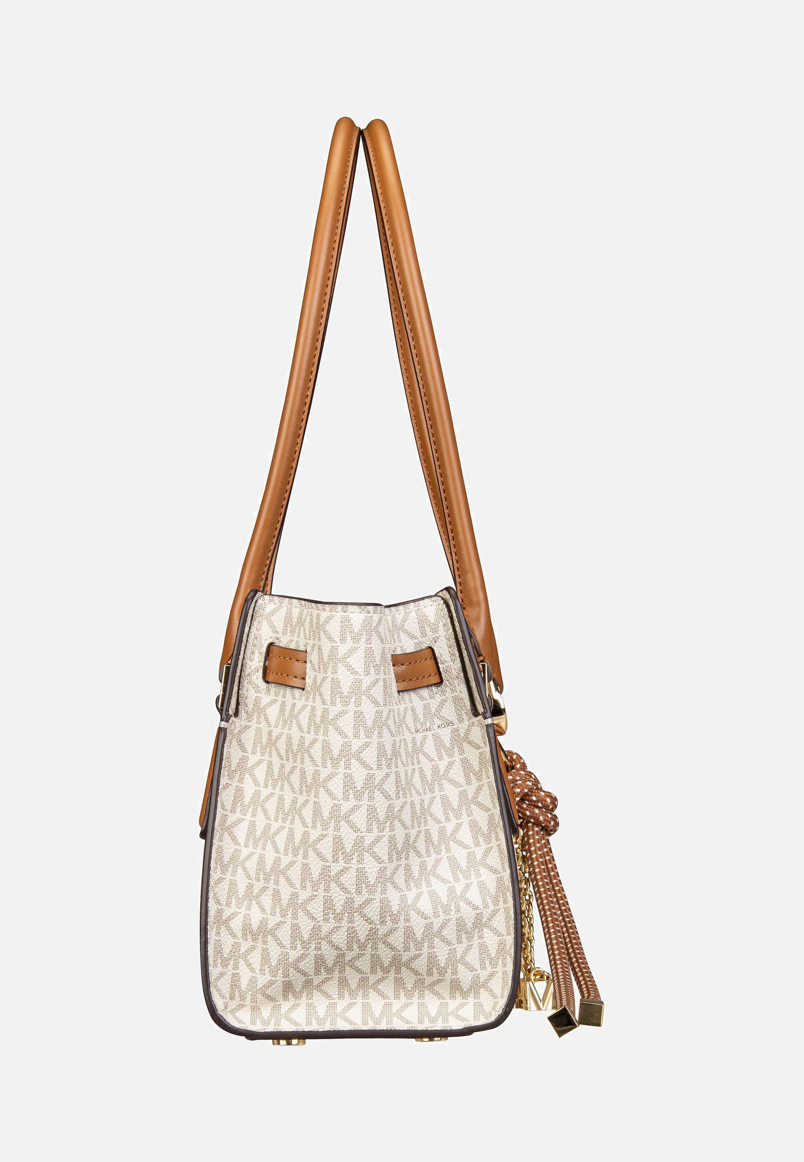 Michael Kors Hamilton SM EW Shoulder Tote MK SIG Vanilla/Acorn Shoulder Bag