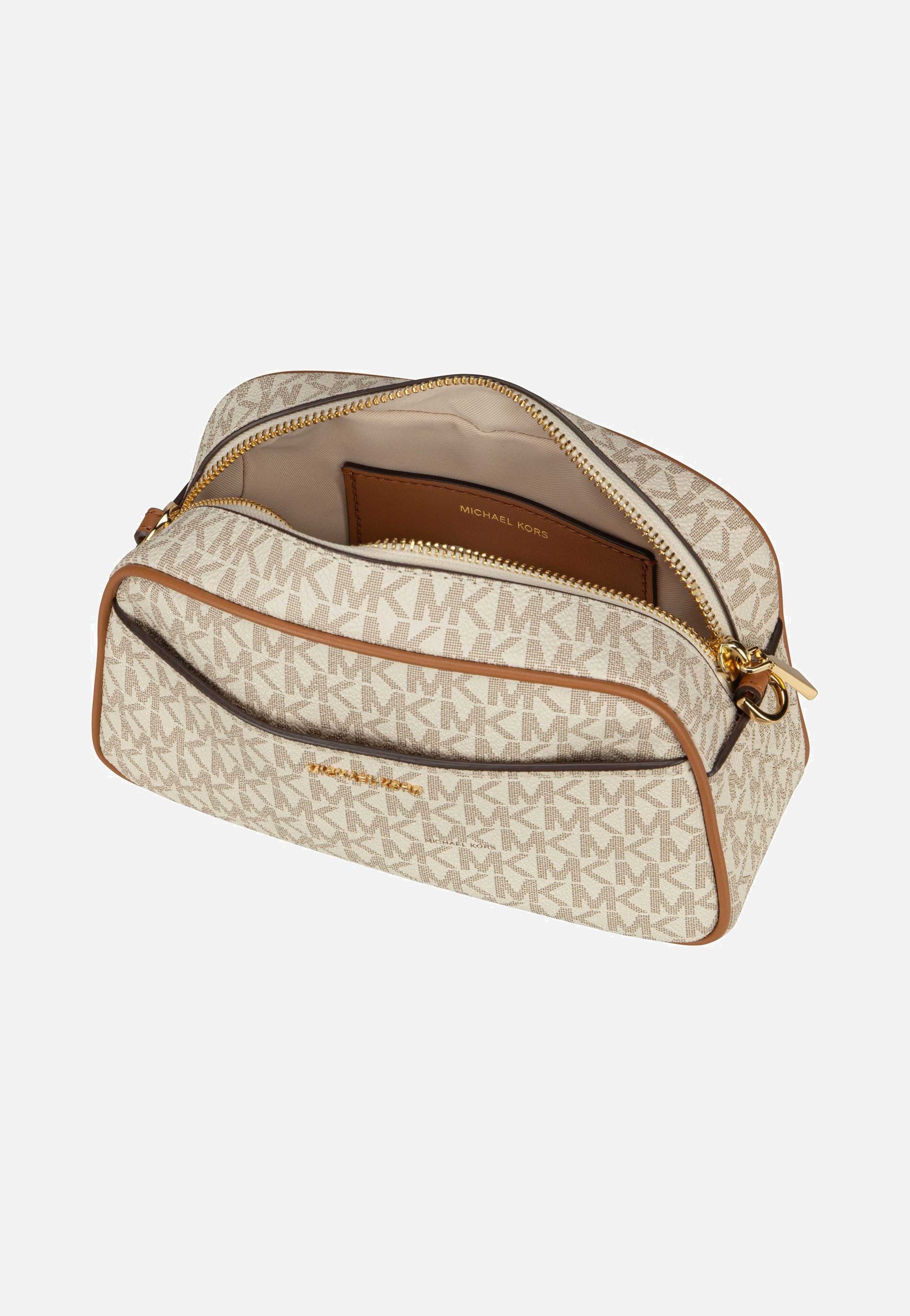 Michael Kors Jet Set SM Camera XBody MK SIG Vanilla/Acorn Crossbody Bag