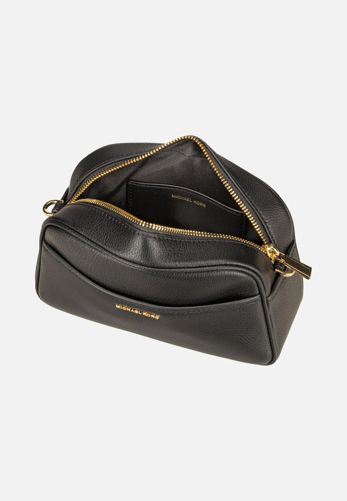 Michael Kors Jet Set SM Camera XBody Solid Embossed Black Crossbody Bag