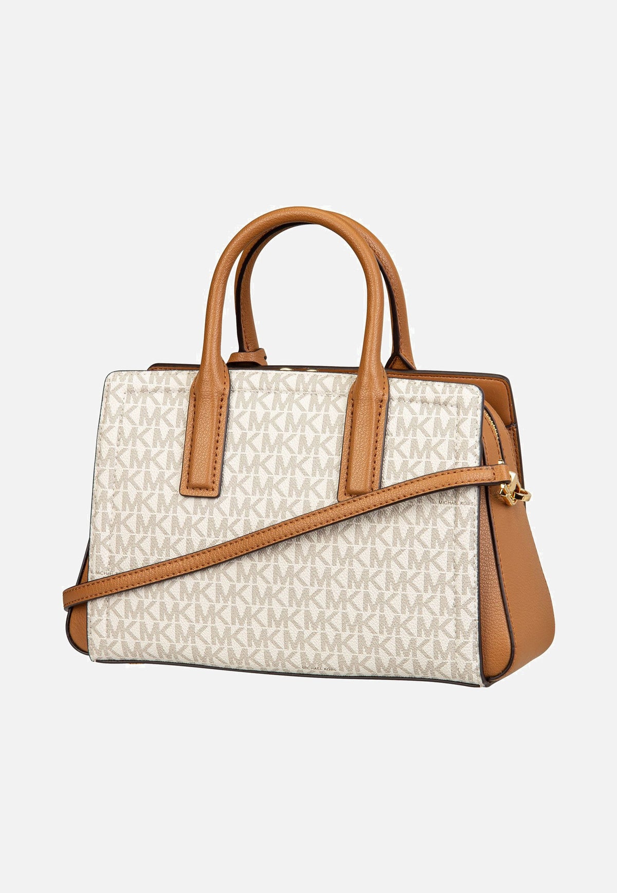 Michael Kors Laila SM Satchel MK SIG Vanilla/Acorn Sac à poignée
