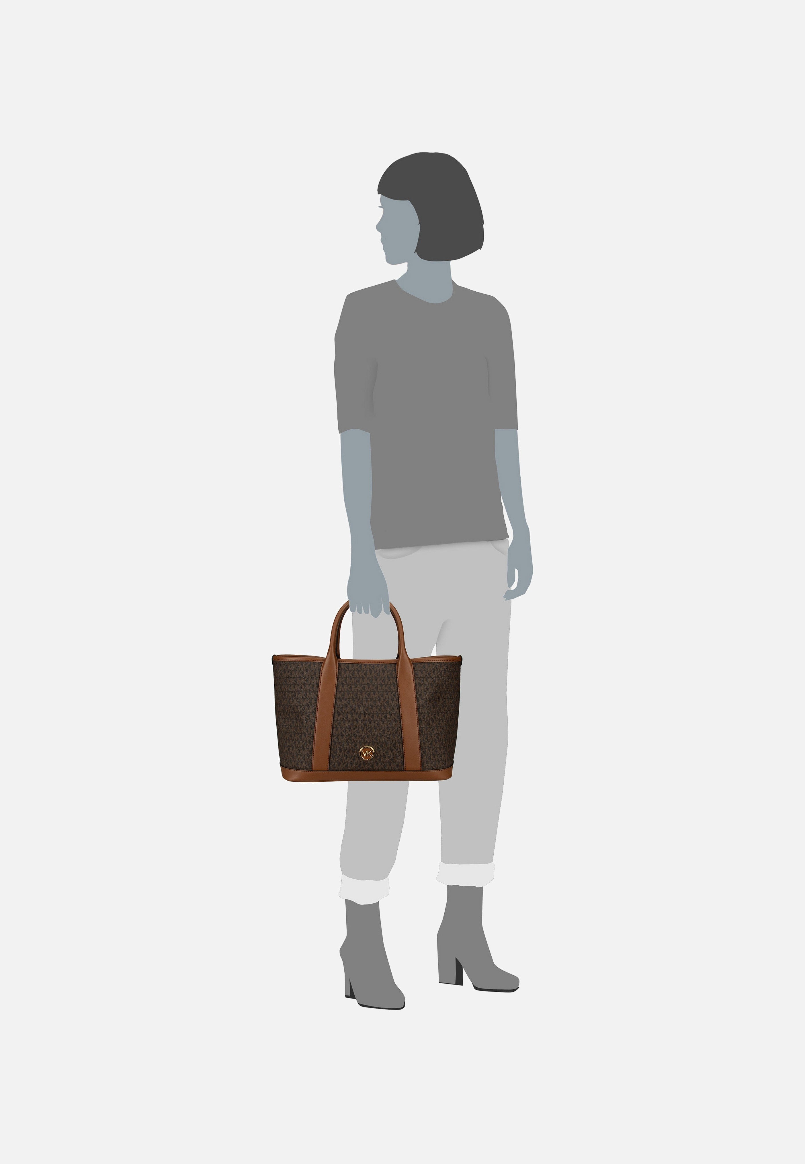 Michael Kors Luisa MD MK SIG Brown/Luggage Tote Bag