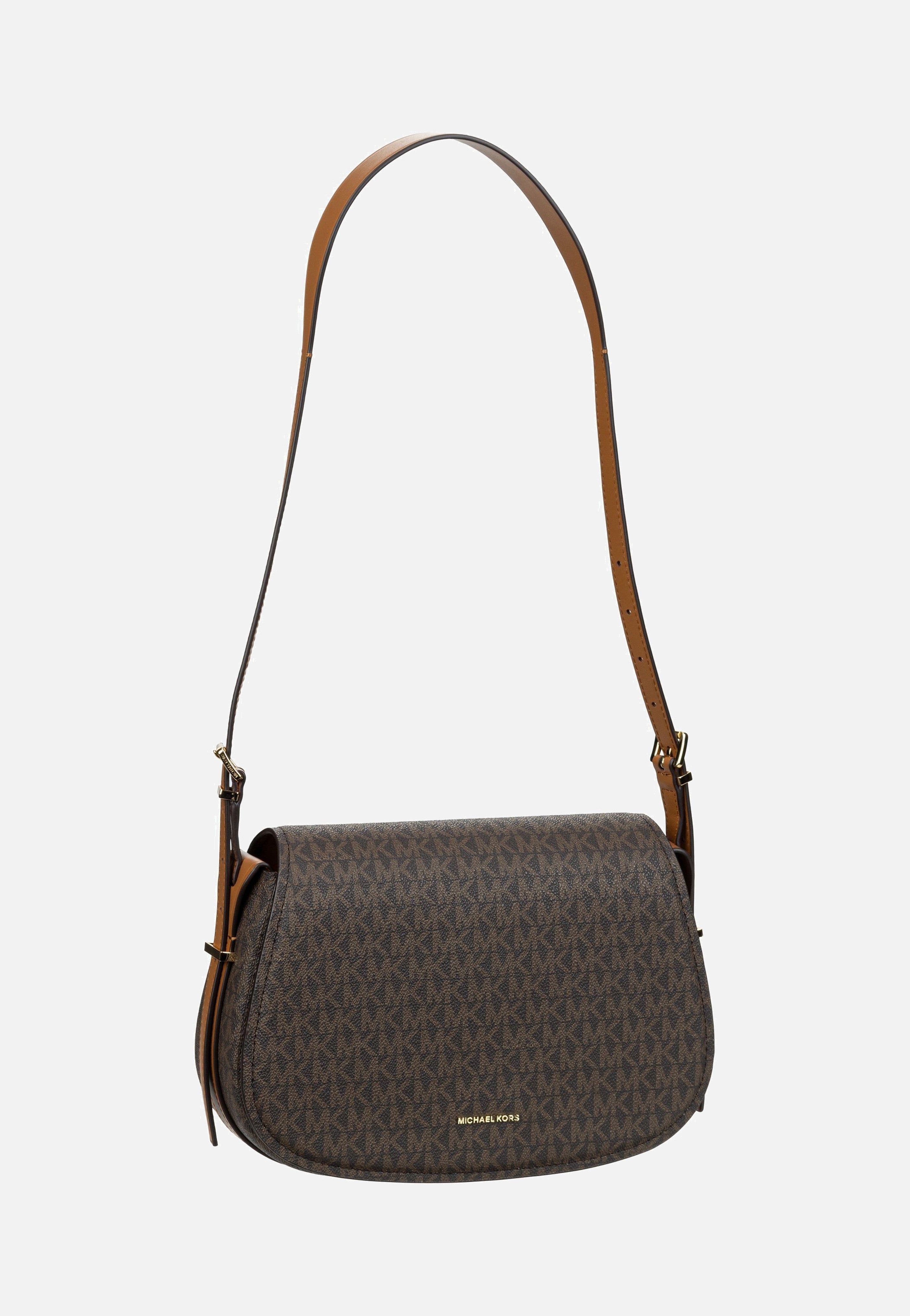 Michael Kors Lydia MD Flap MK SIG Brown/Acorn - Saddle Bag | Sakoi