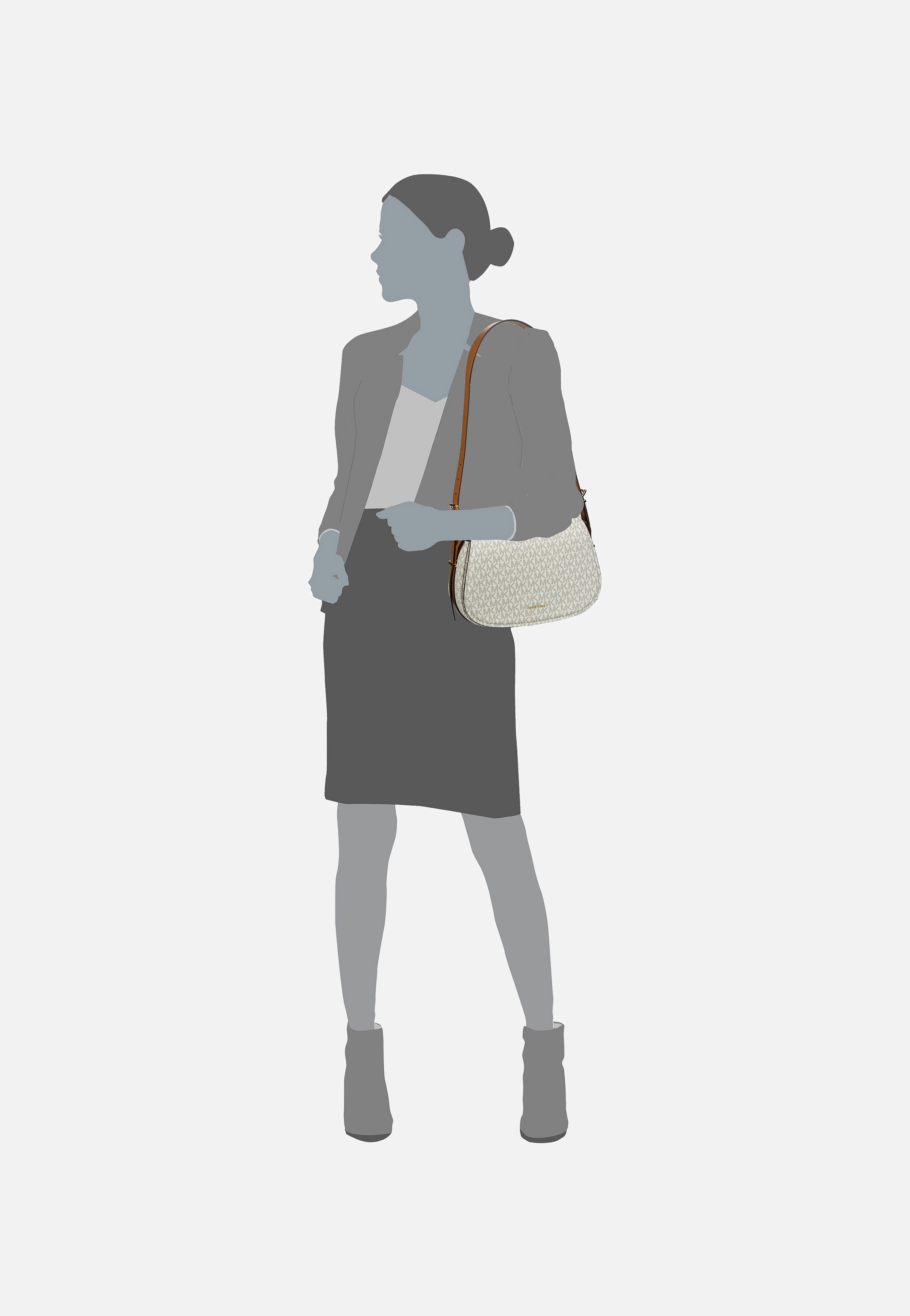 Michael Kors - Lydia MD Flap MK SIG Vanilla/Acorn - Shoulder Bag | Women-Image