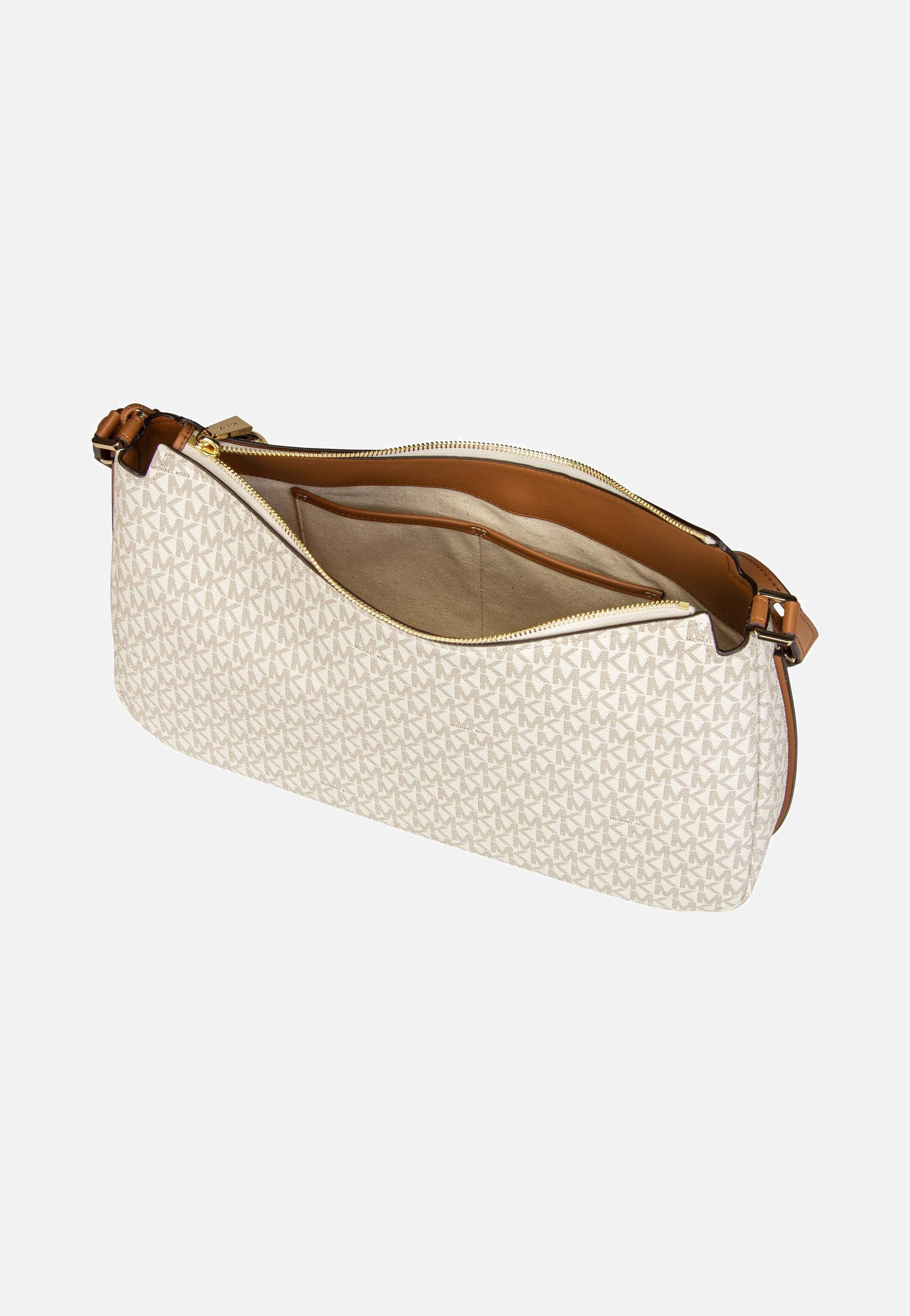 Michael Kors Nolita MD TZ Hobo Shoulder MK Sig Vanilla/Acorn Shoulder Bag