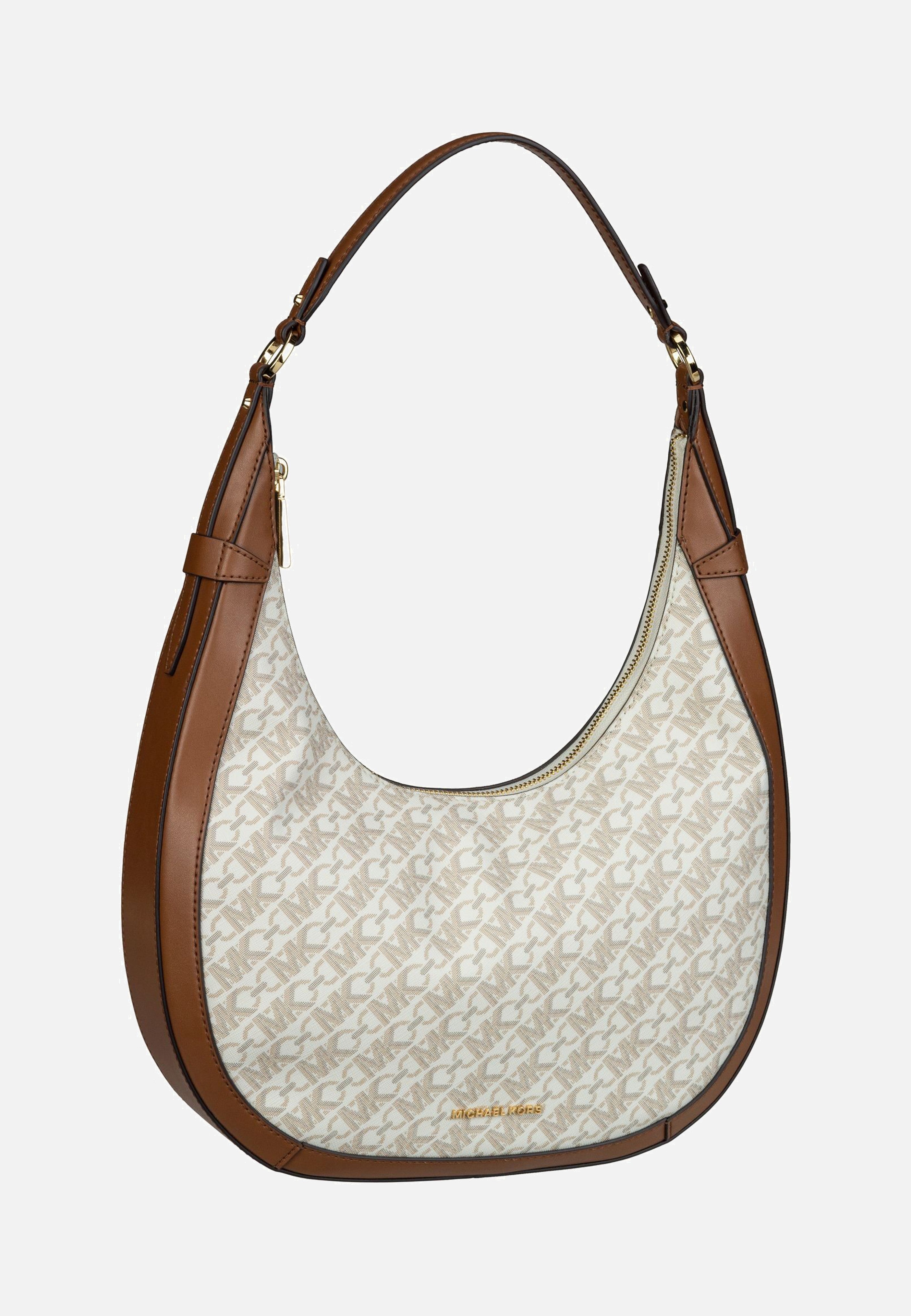 Michael Kors - Preston LG Crescent TZ MK SIG Vanilla/Luggage - Shoulder Bag | Women-Image