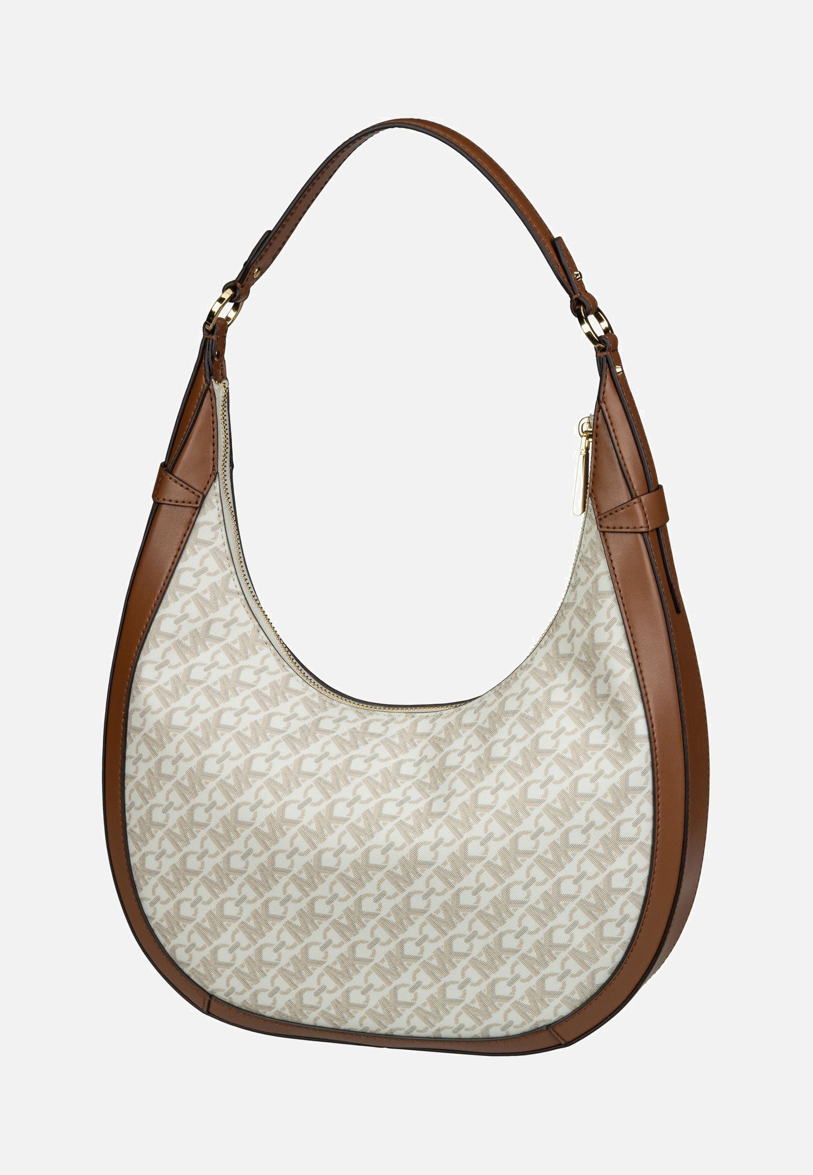 Michael Kors - Preston LG Crescent TZ MK SIG Vanilla/Luggage - Shoulder Bag | Women-Image