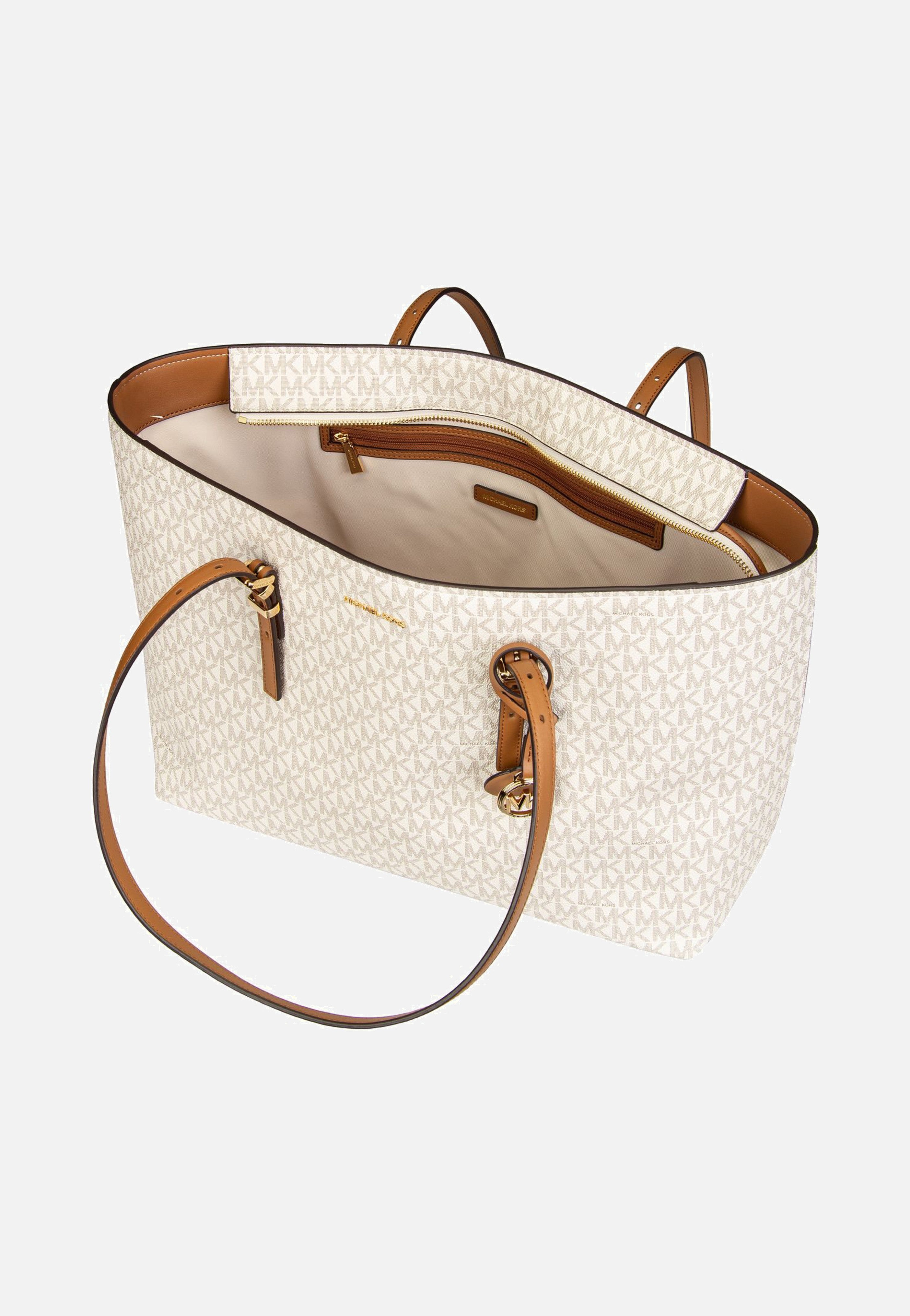 Michael Kors Quinn LG EW TZ Tote MK SIG Vanilla/Acorn Shopper