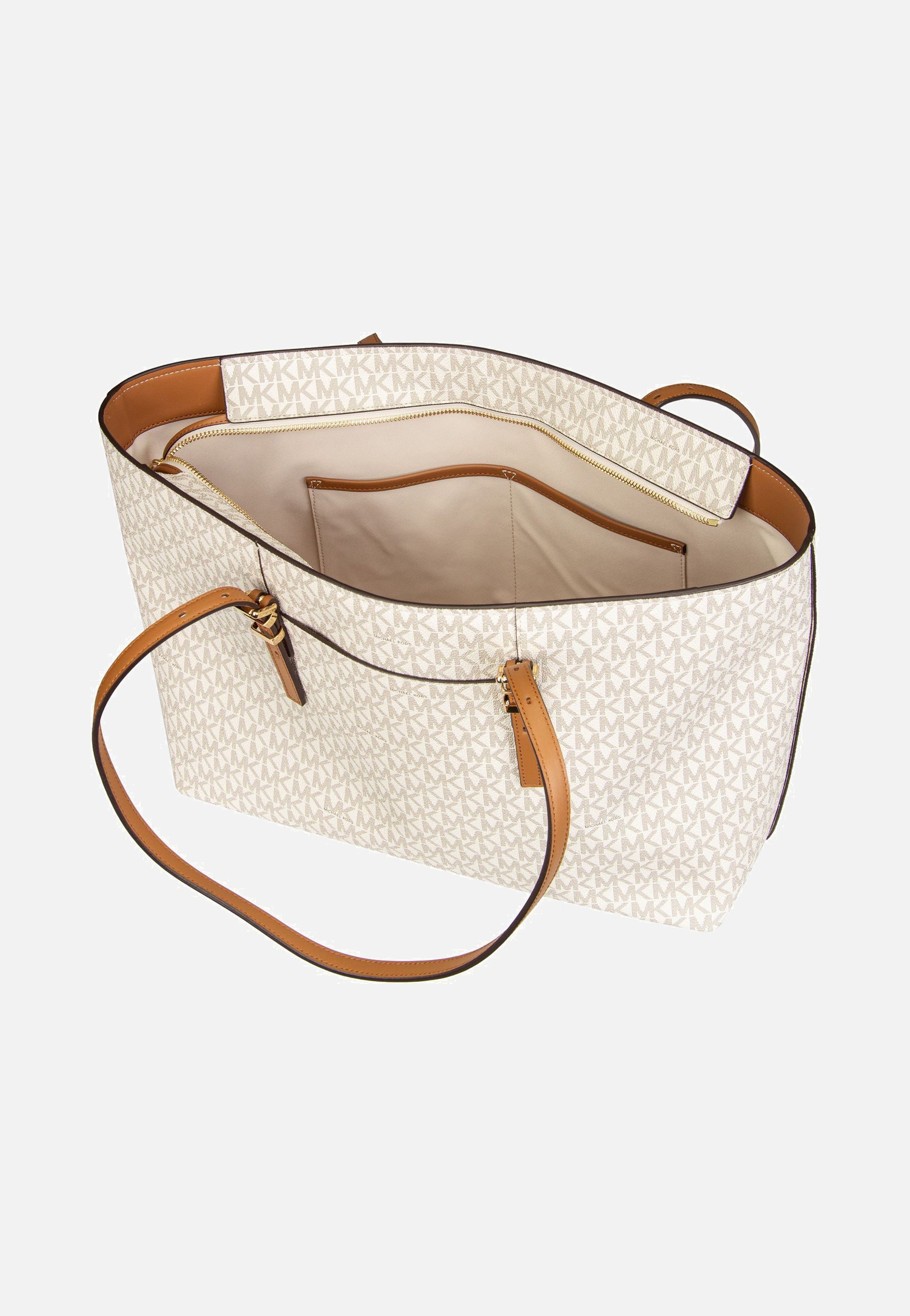 Michael Kors Quinn LG EW TZ Tote MK SIG Vanilla/Acorn Shopper