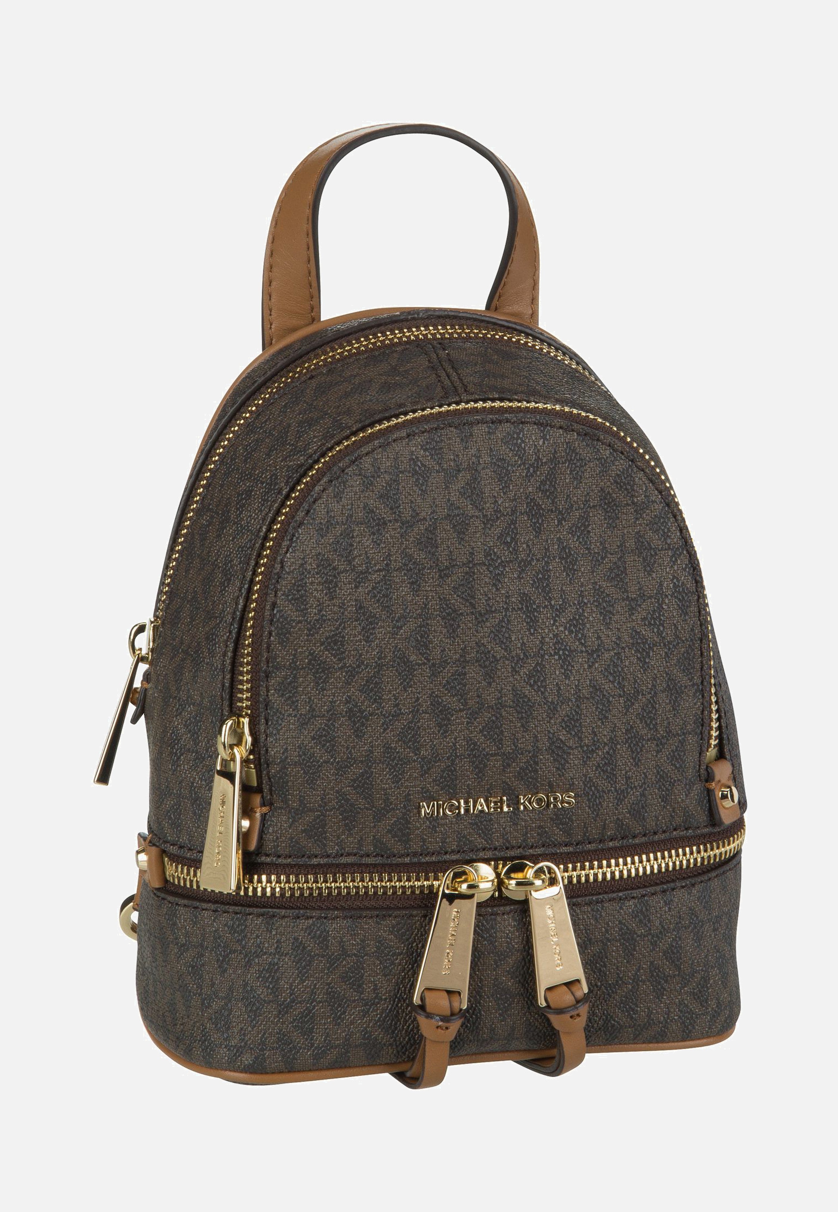 Michael Kors Rhea Zip XS MK Signature Brown - Backpack | Sakoi
