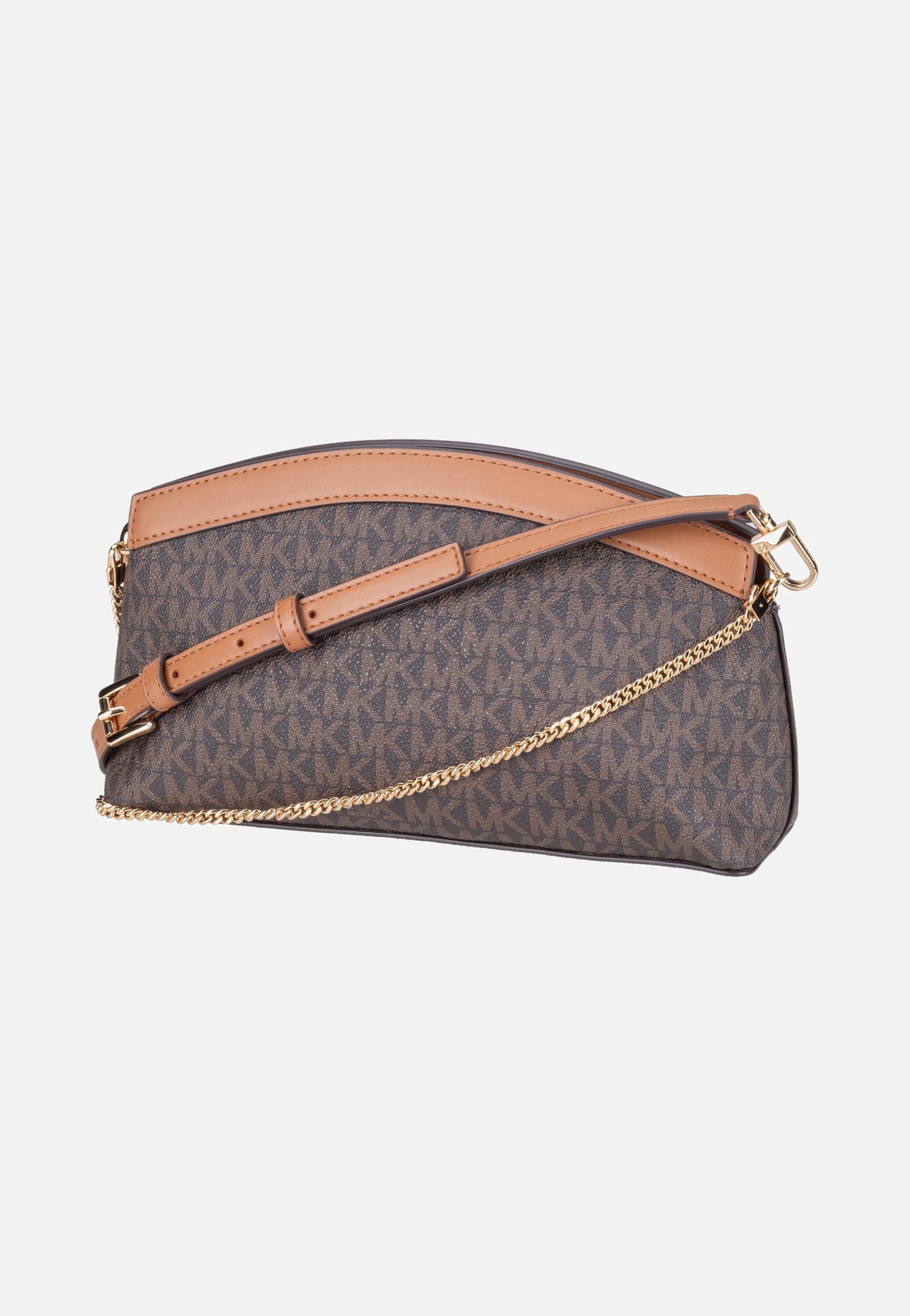Michael Kors Athena SM Dome Chn Clutch Xbody Brown/Acorn Borsa a tracolla