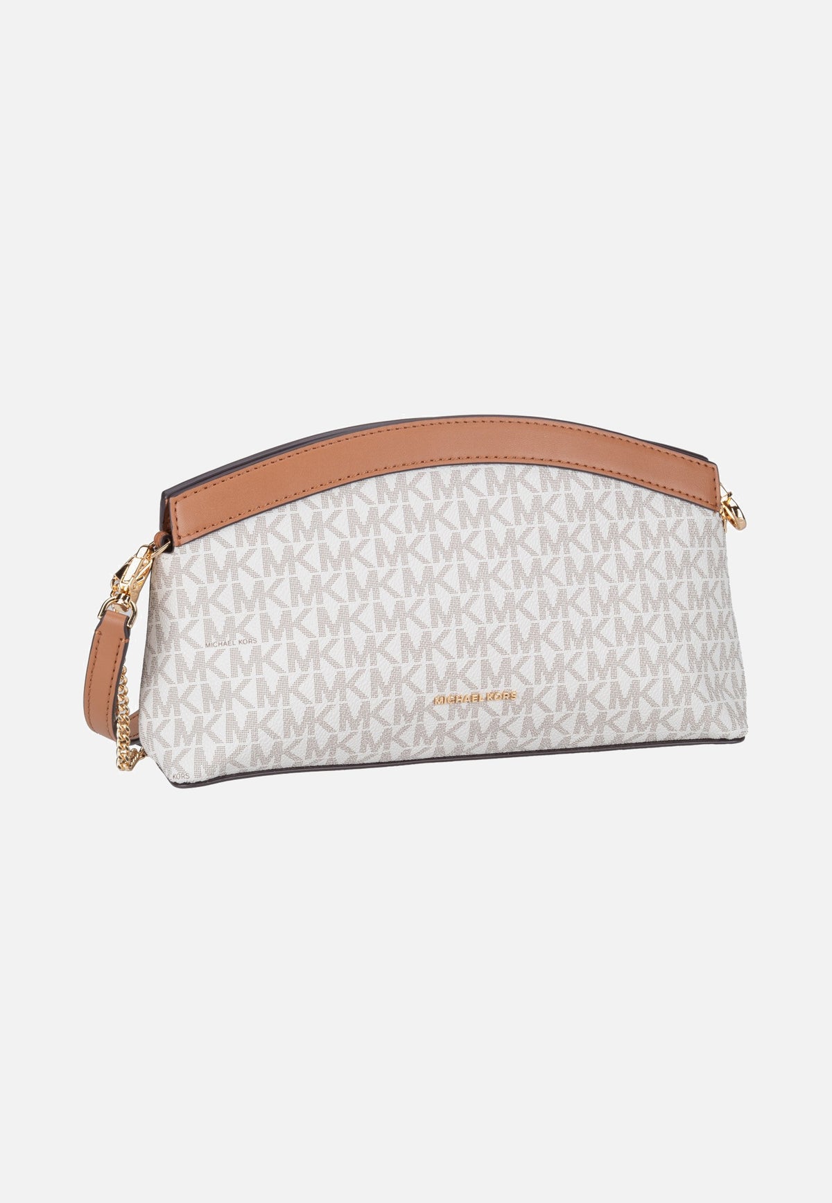 Michael Kors Athena SM Dome Chn Clutch Xbody Vanilla/Acorn Schoudertas