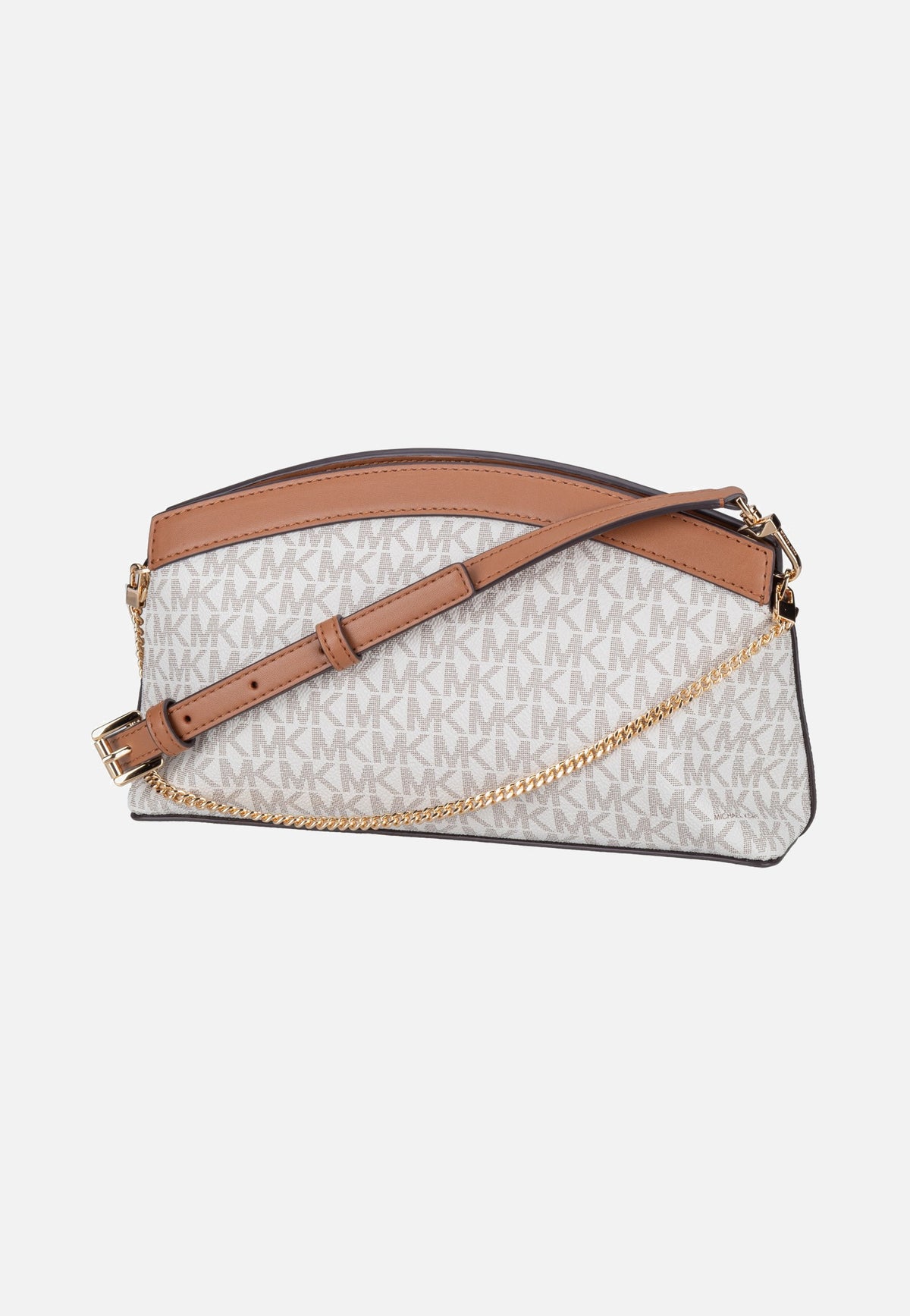 Michael Kors Athena SM Dome Chn Clutch Xbody Vanilla/Acorn Schoudertas