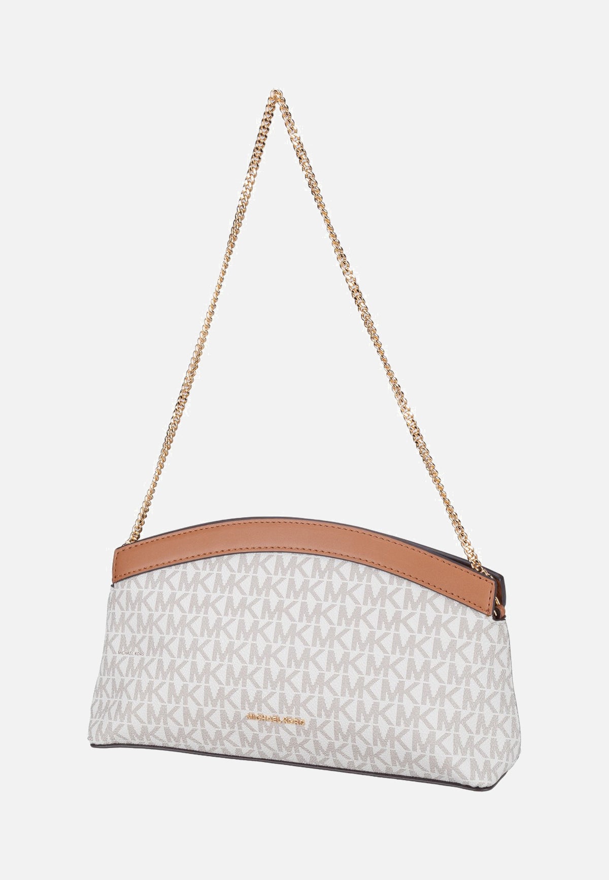 Michael Kors Athena SM Dome Chn Clutch Xbody Vanilla/Acorn Schoudertas