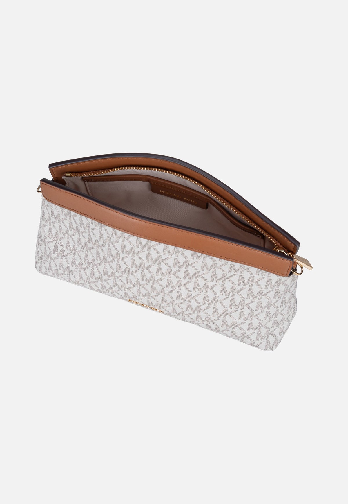 Michael Kors Athena SM Dome Chn Clutch Xbody Vanilla/Acorn Schoudertas