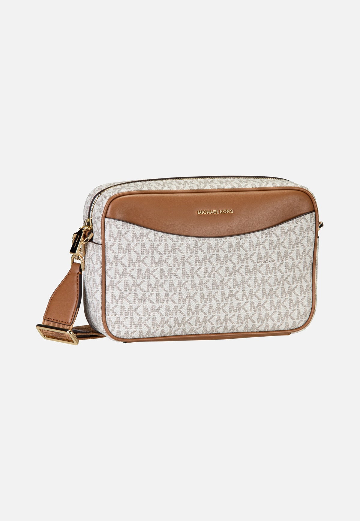 Michael Kors Bev LG Ew Pckt Xbody Vanilla/Acorn Borsa a tracolla