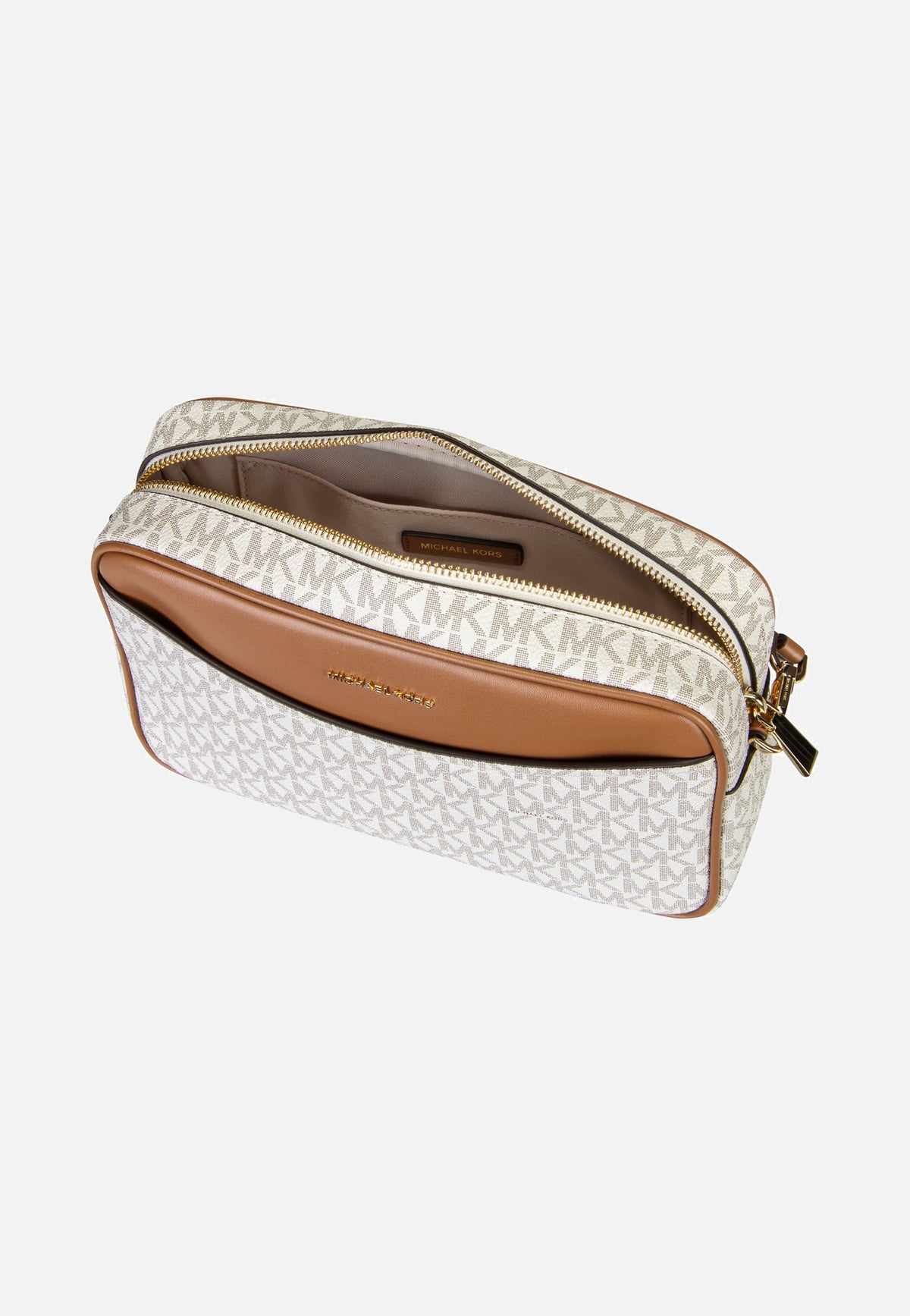 Michael Kors Bev LG Ew Pckt Xbody Vanilla/Acorn Borsa a tracolla