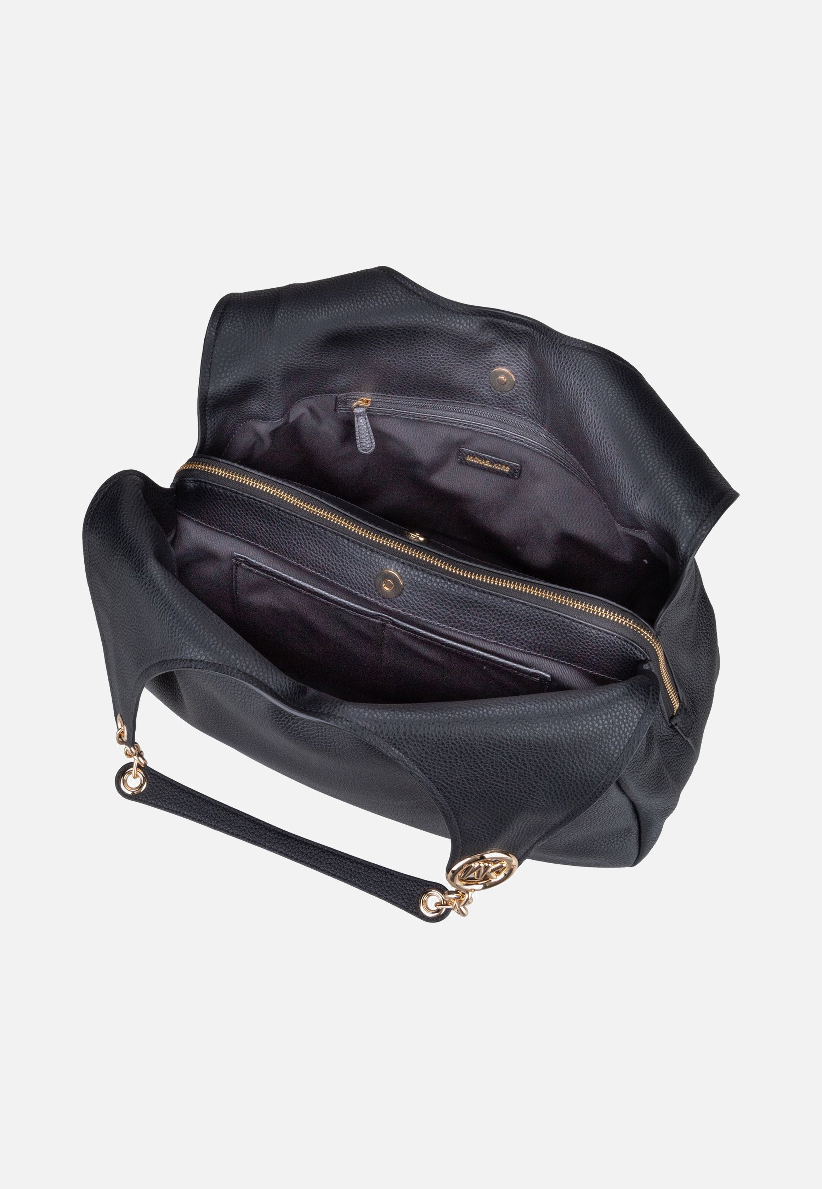 Michael Kors Ellie LG Trpl Compt Shldr Tote Black Hobo Bag