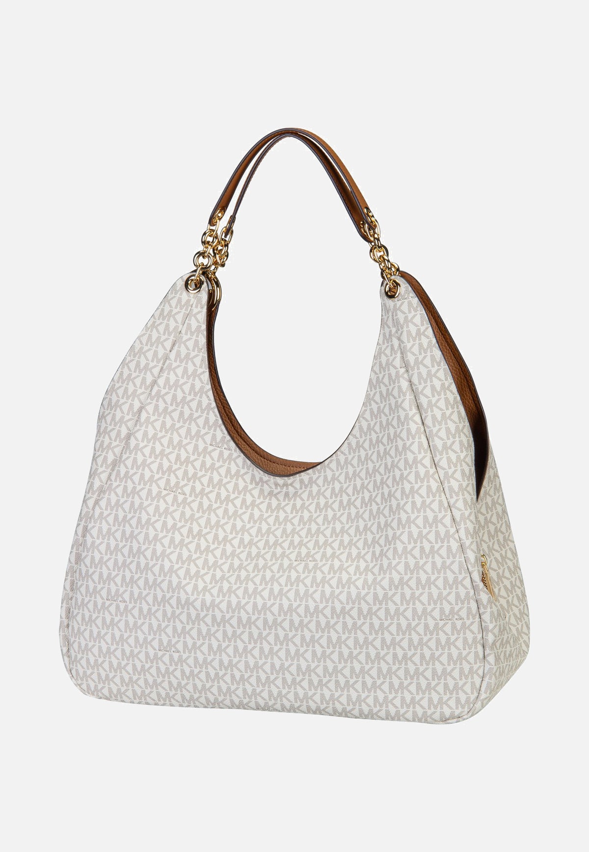 Michael Kors Ellie LG Trpl Compt Shldr Tote Vanilla/Acorn Hobo Bag