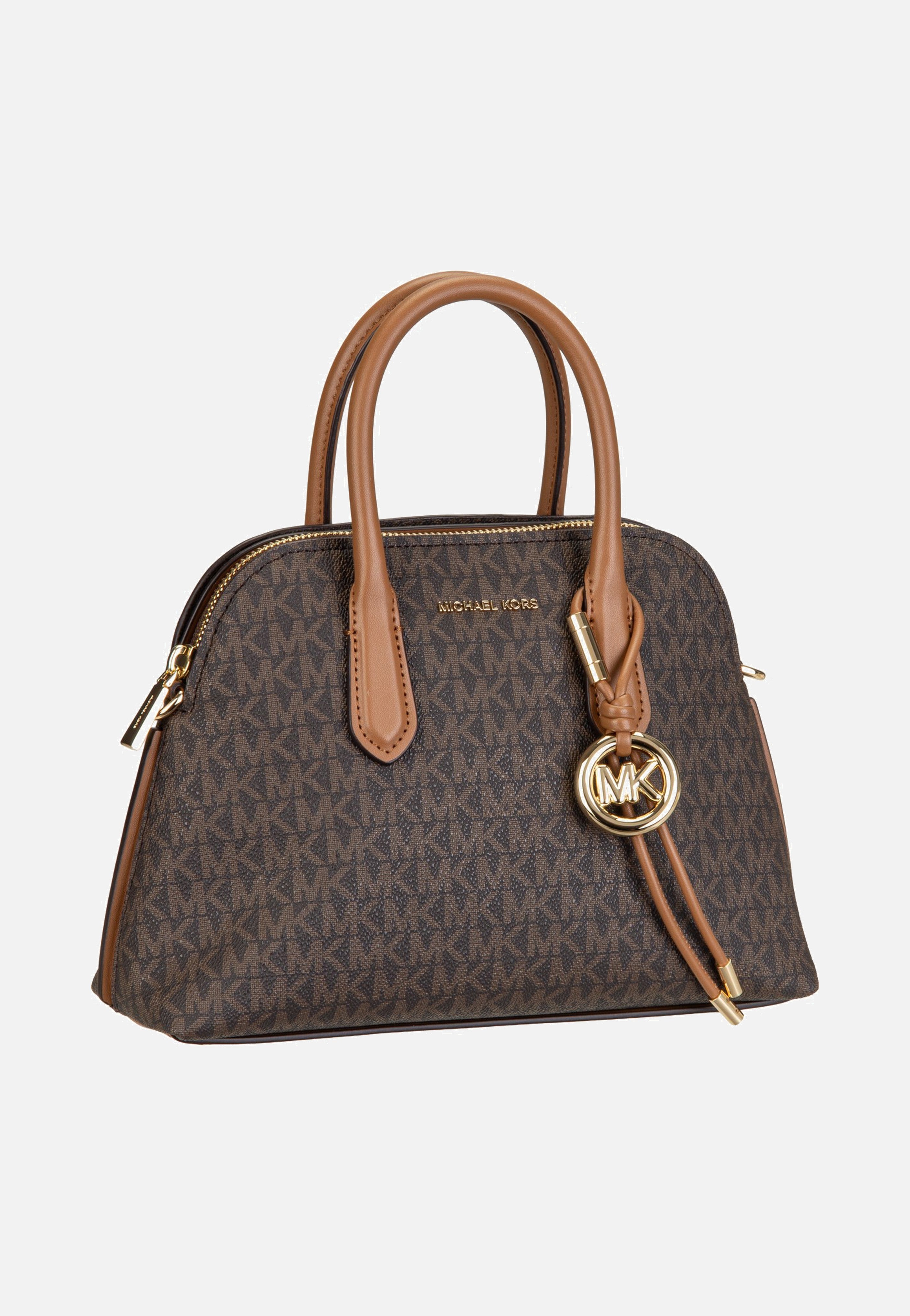 Michael Kors Freddie Medium Dome Chn Stchl Brown/Acorn Handle Bag