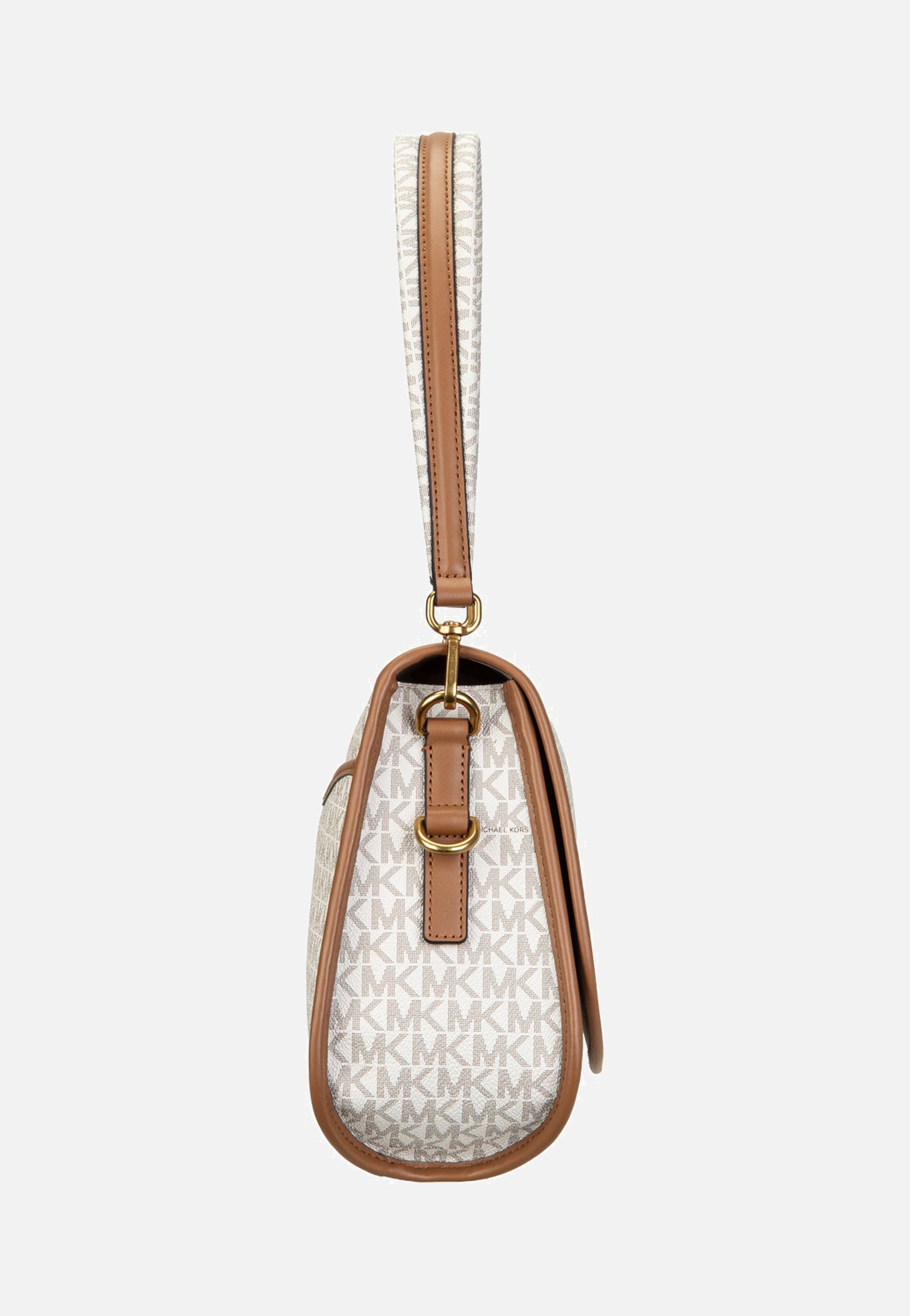 Michael Kors Holmes Medium Conv Msgr Vanilla/Acorn Shoulder Bag